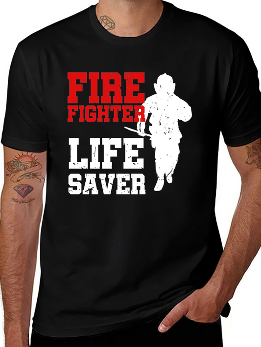Firefighter Lifesaver Graphic T-Shirt
