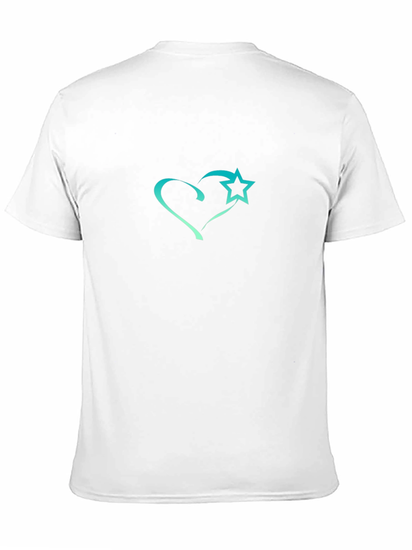 Black T-Shirt with Heart and Star Design