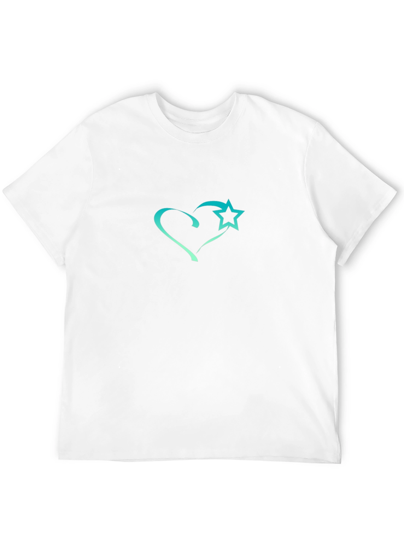 Black T-Shirt with Heart and Star Design