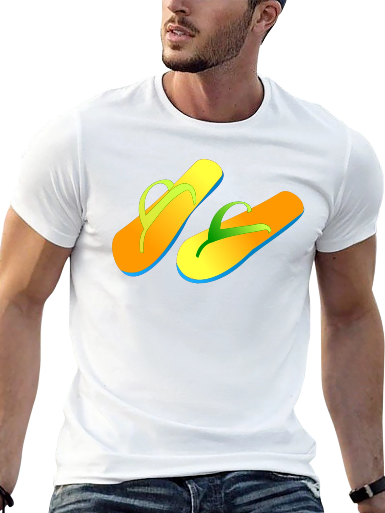 Summer Flip-Flop Graphic Tee - Casual Comfort