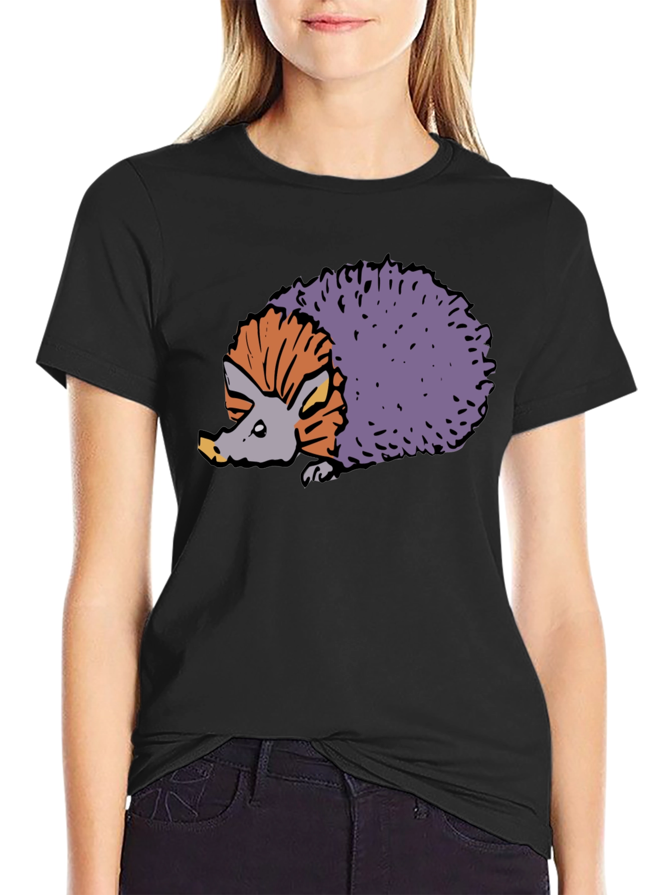 Hedgehog Graphic Tee - Quirky Animal Design