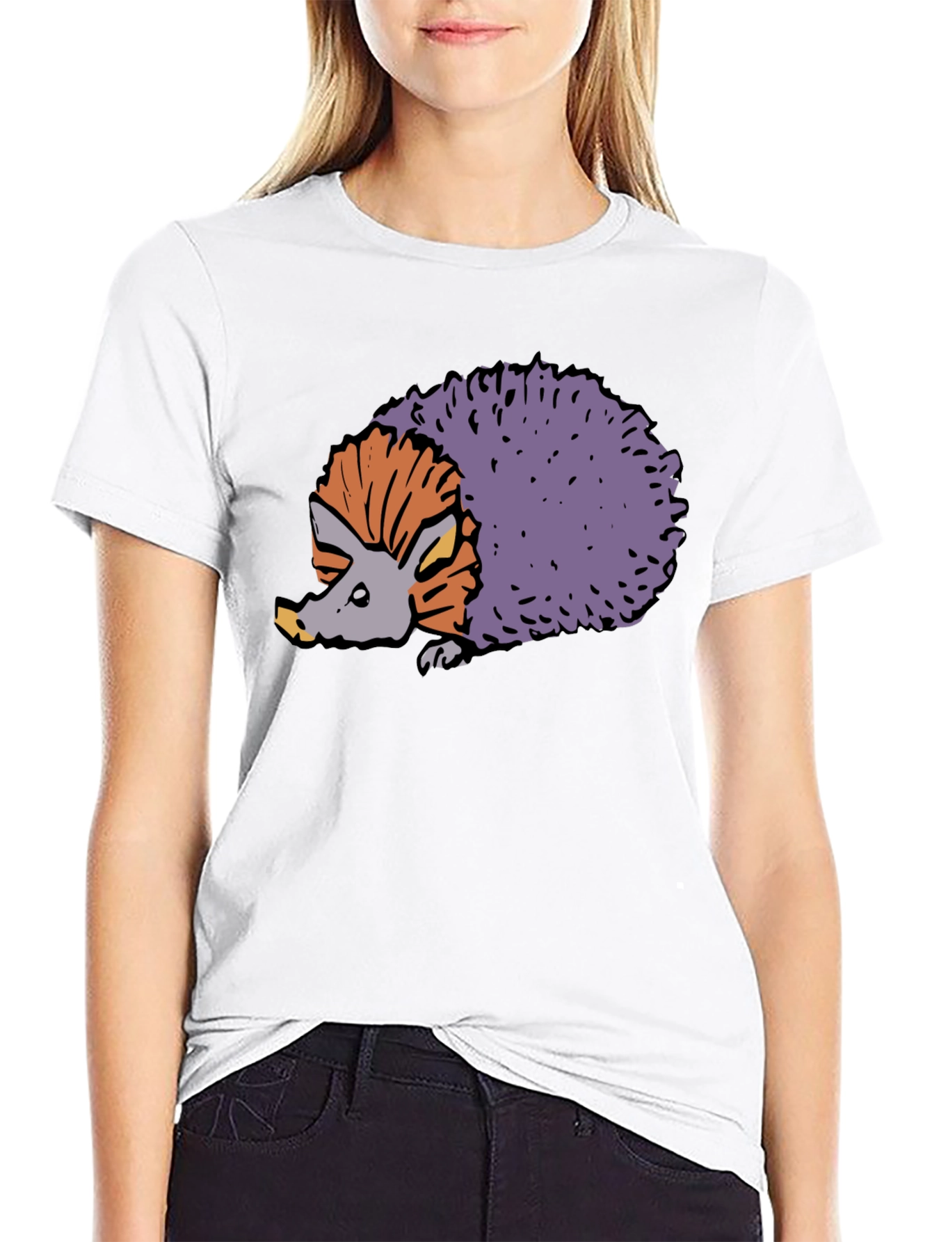 Hedgehog Graphic Tee - Quirky Animal Design