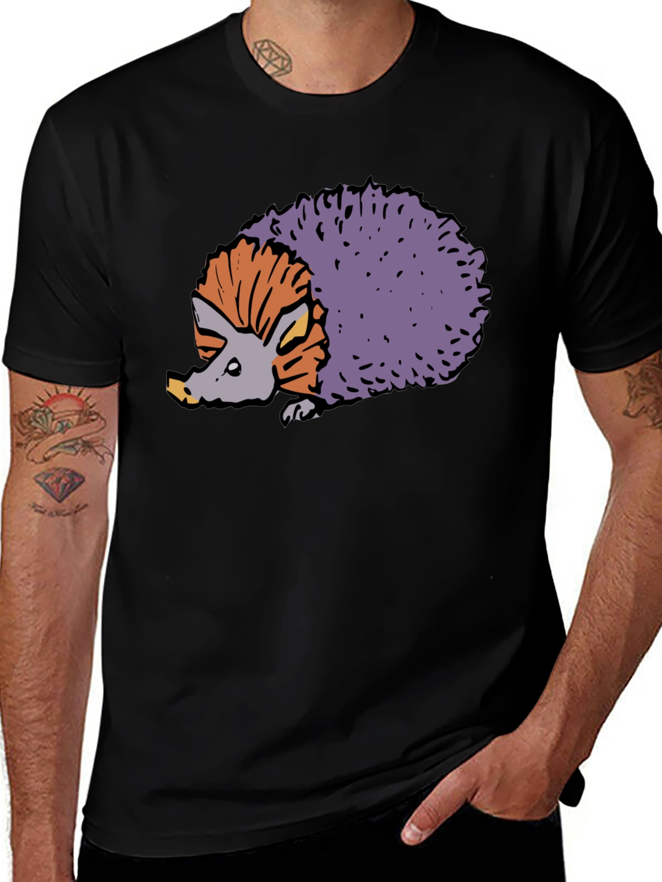 Hedgehog Graphic Tee - Quirky Animal Design