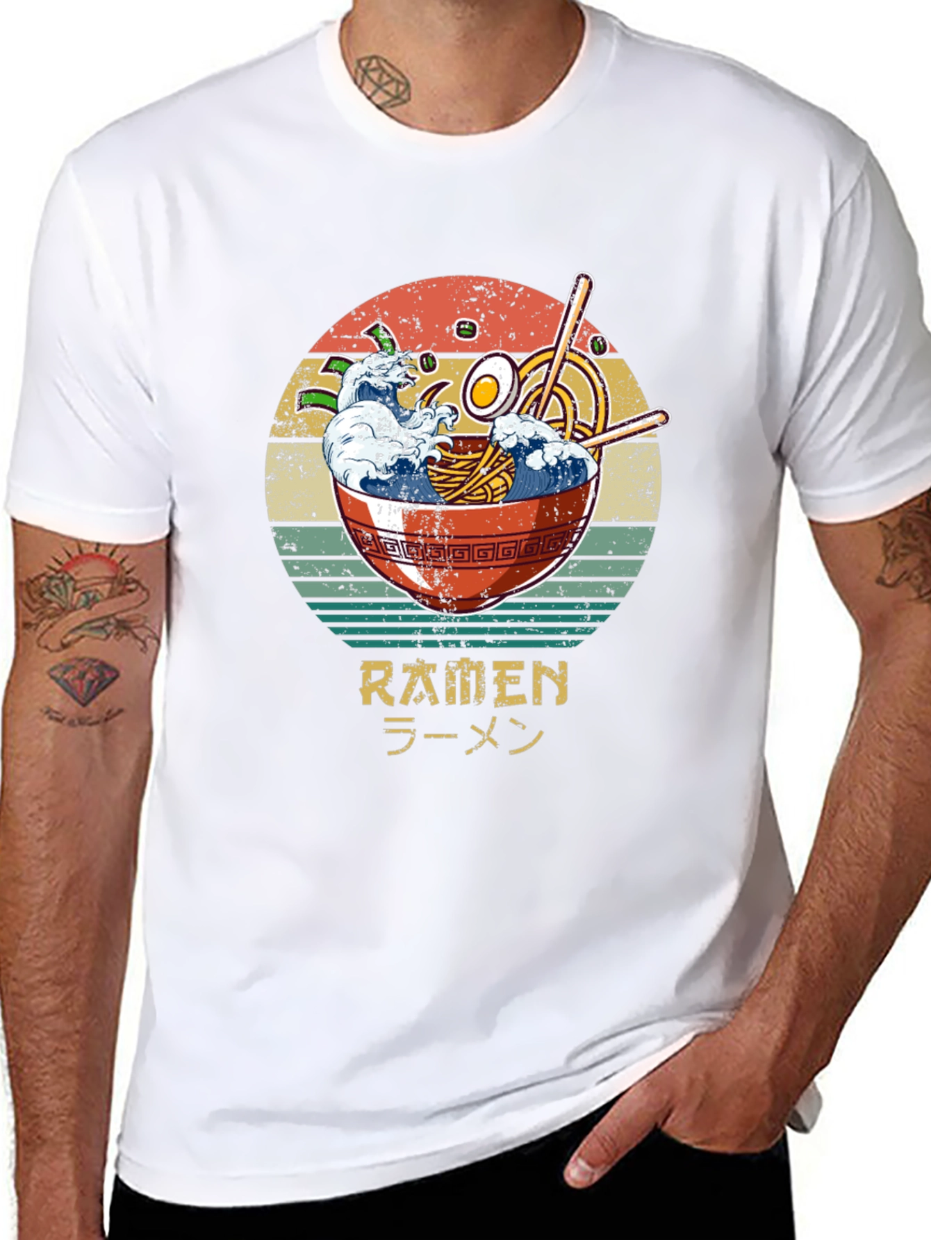 Retro Ramen T-Shirt - Wave Bowl Design