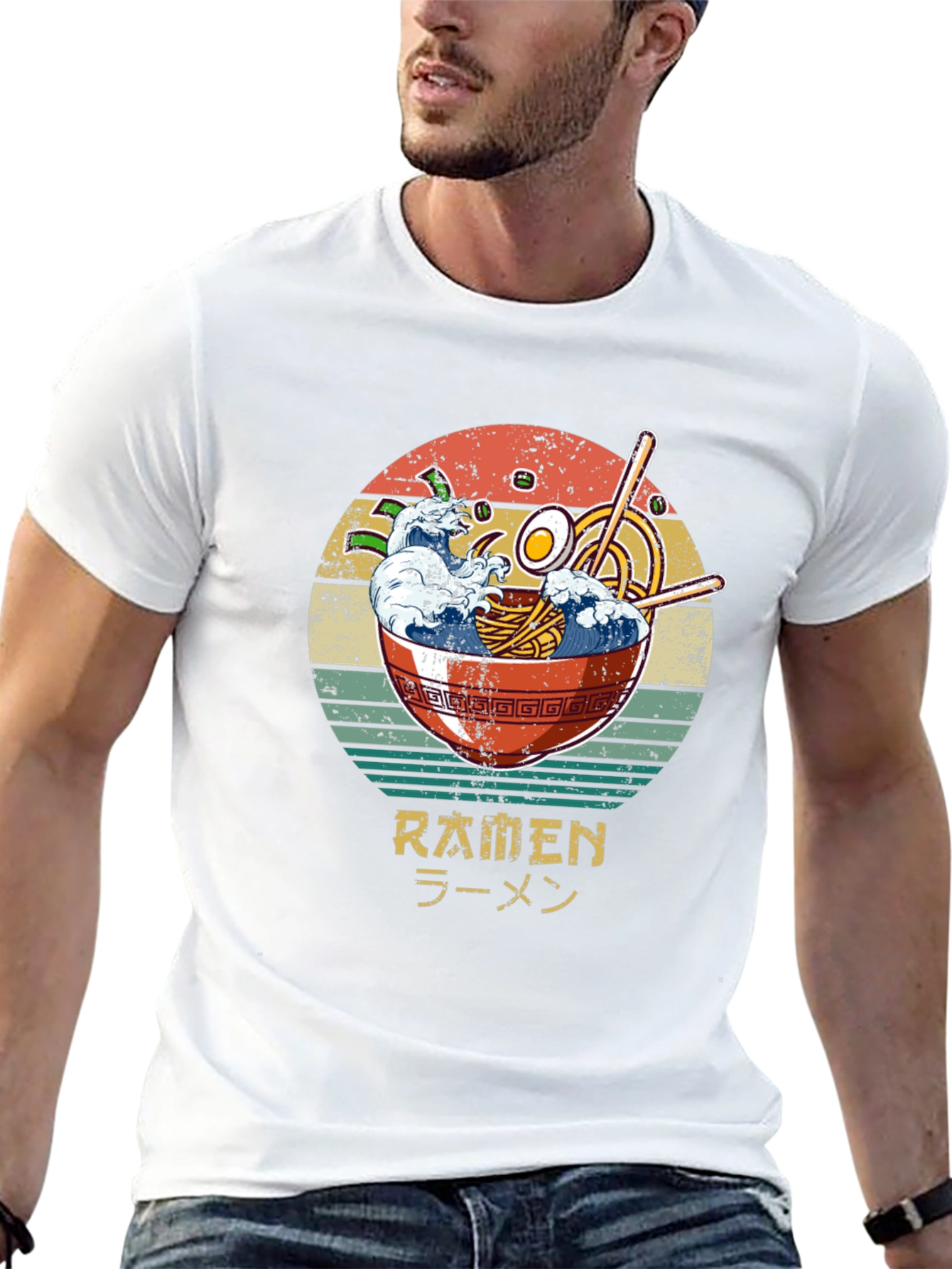 Retro Ramen T-Shirt - Wave Bowl Design