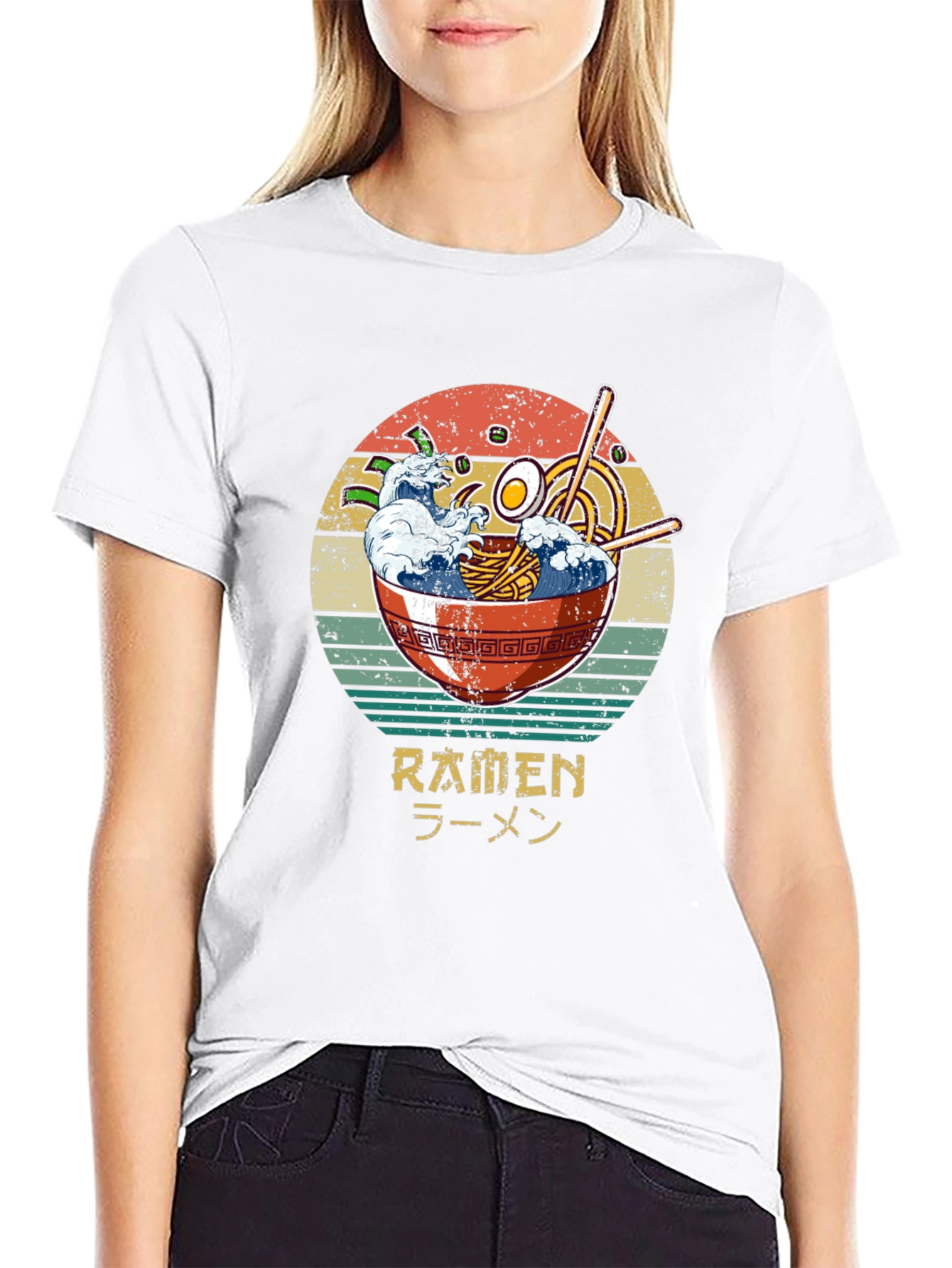 Retro Ramen T-Shirt - Wave Bowl Design