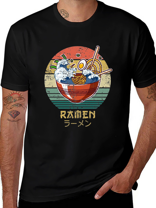 Retro Ramen T-Shirt - Wave Bowl Design
