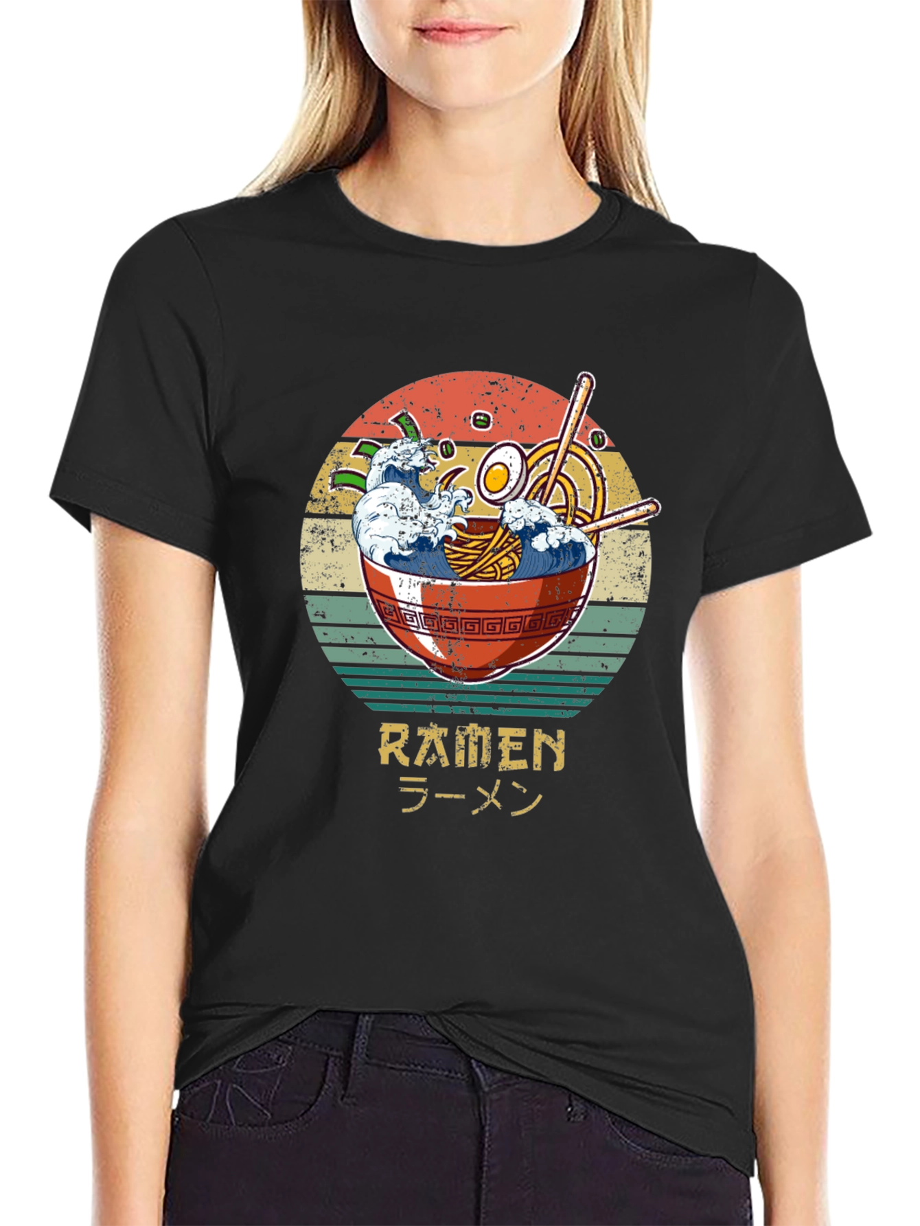 Retro Ramen T-Shirt - Wave Bowl Design