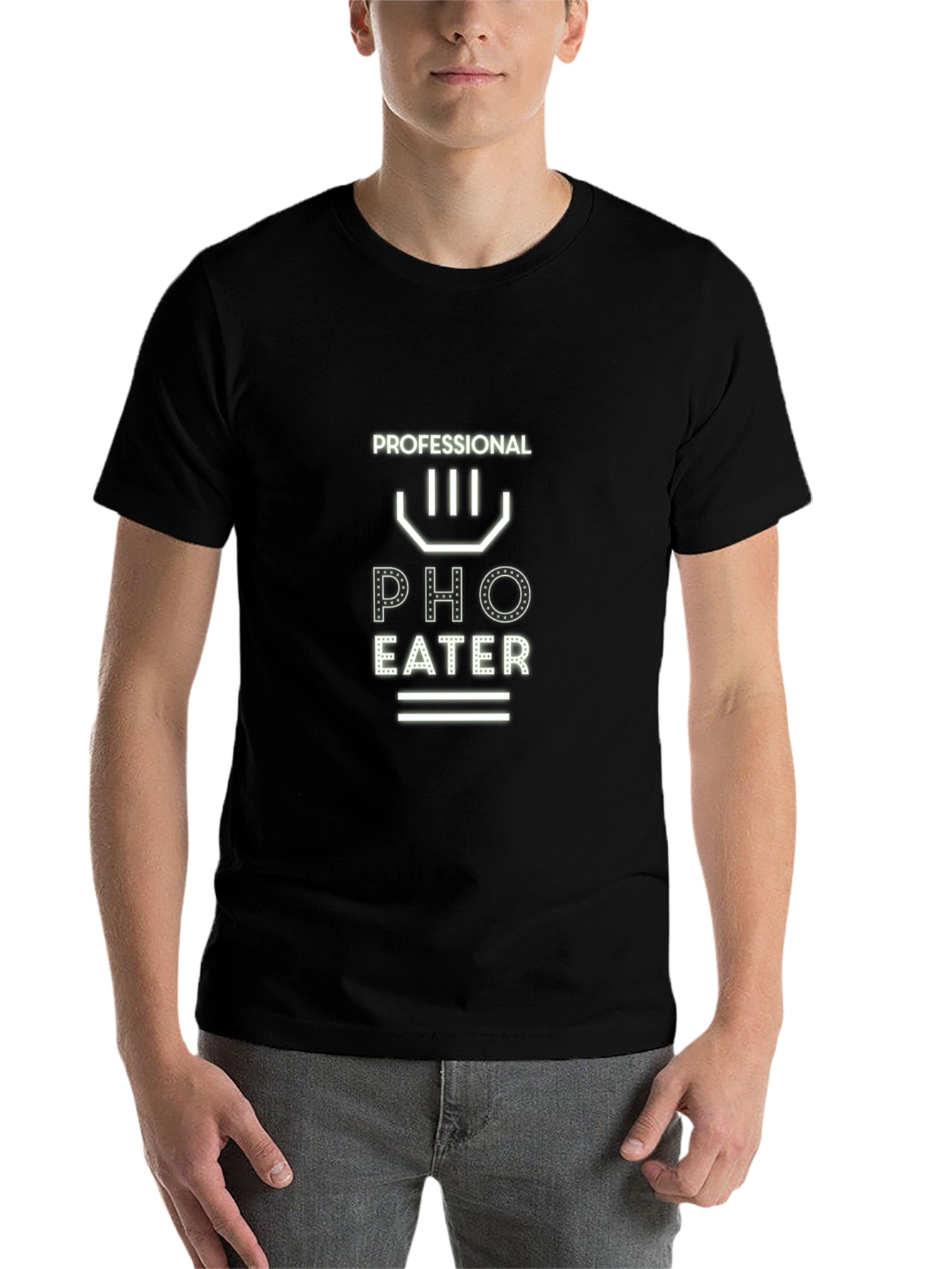 Professional Pho Eater Black Graphic T-Shirt