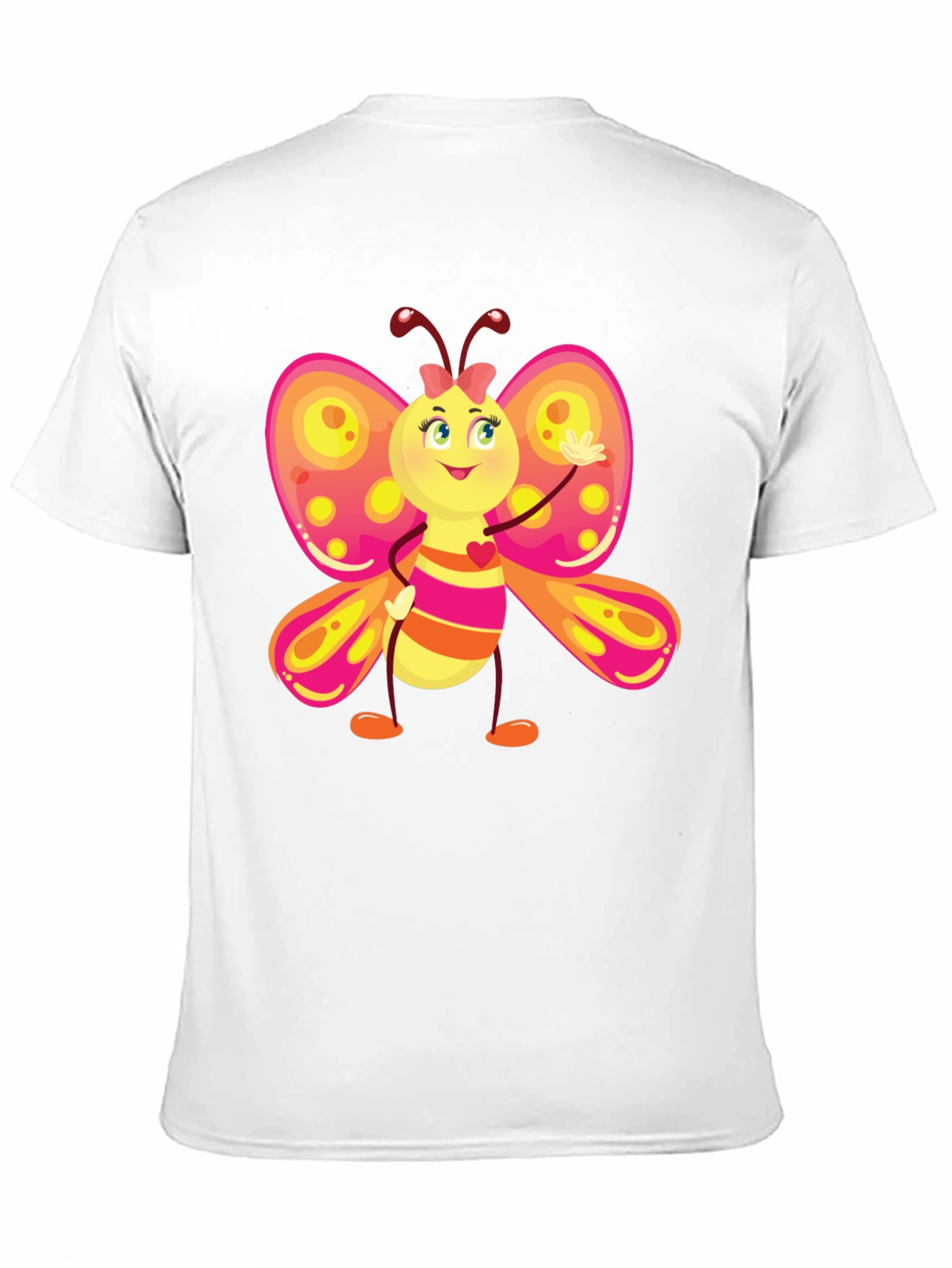 Cartoon Butterfly Graphic Black T-Shirt