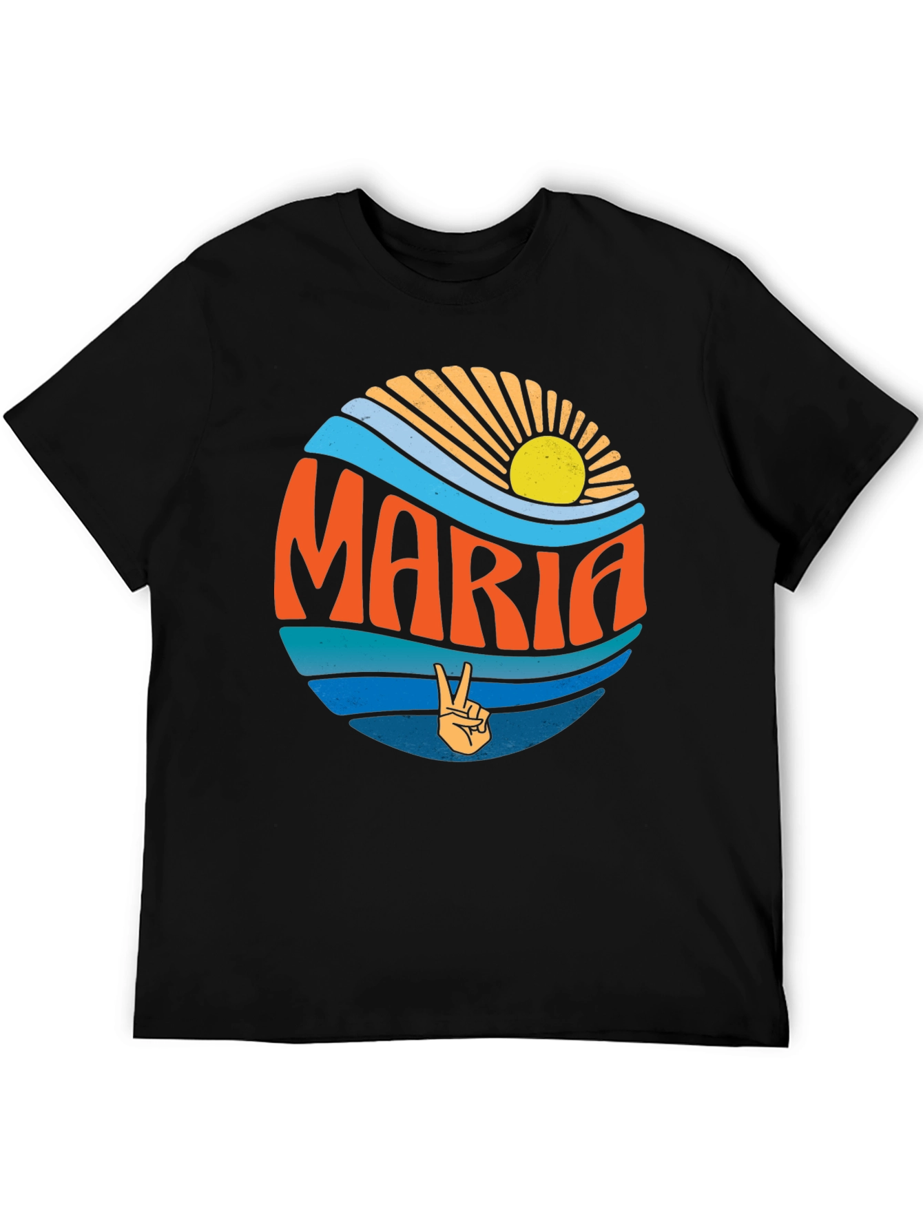 Maria Peace Sign Graphic T-Shirt - Retro Style