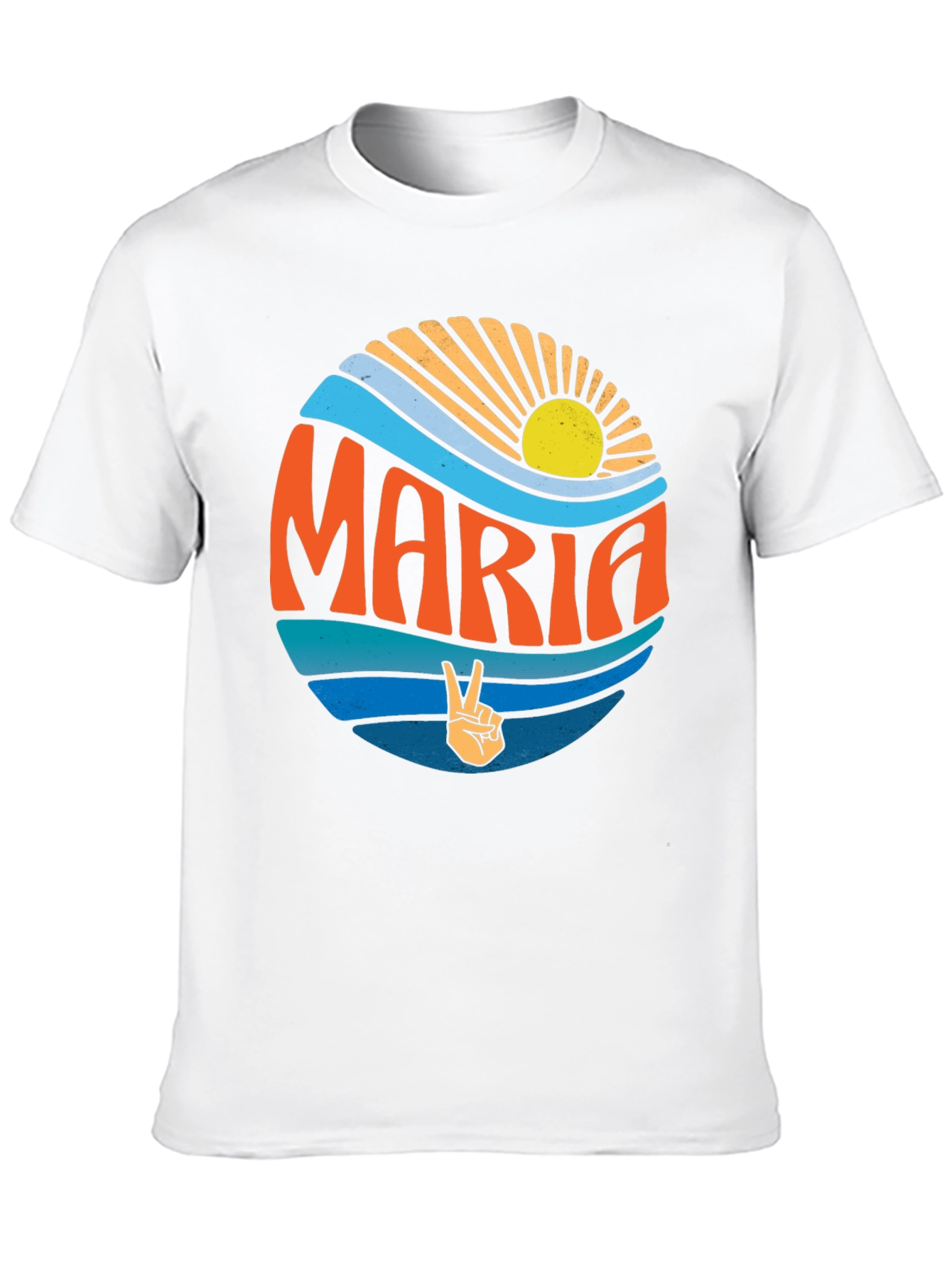 Maria Peace Sign Graphic T-Shirt - Retro Style