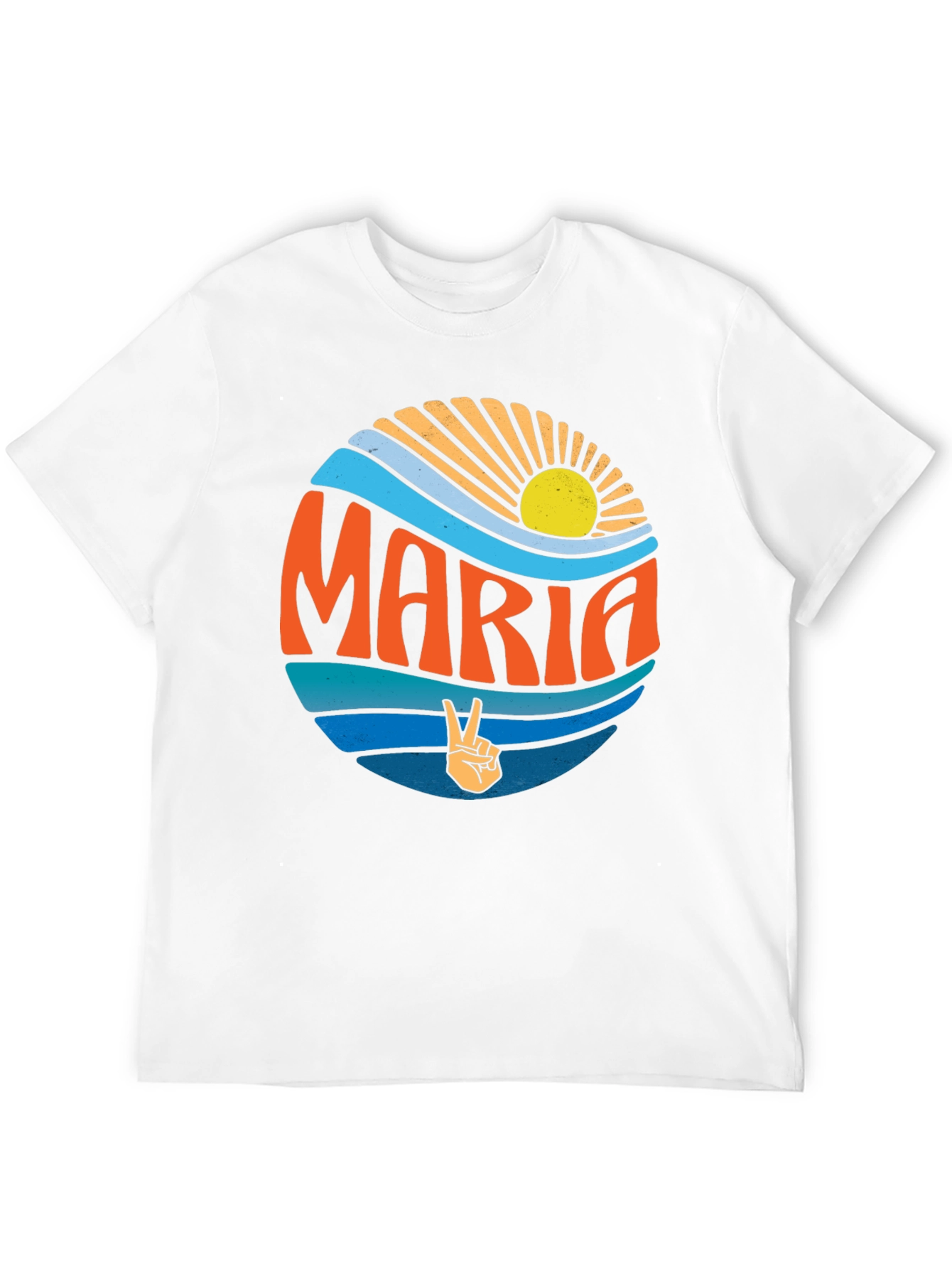 Maria Peace Sign Graphic T-Shirt - Retro Style