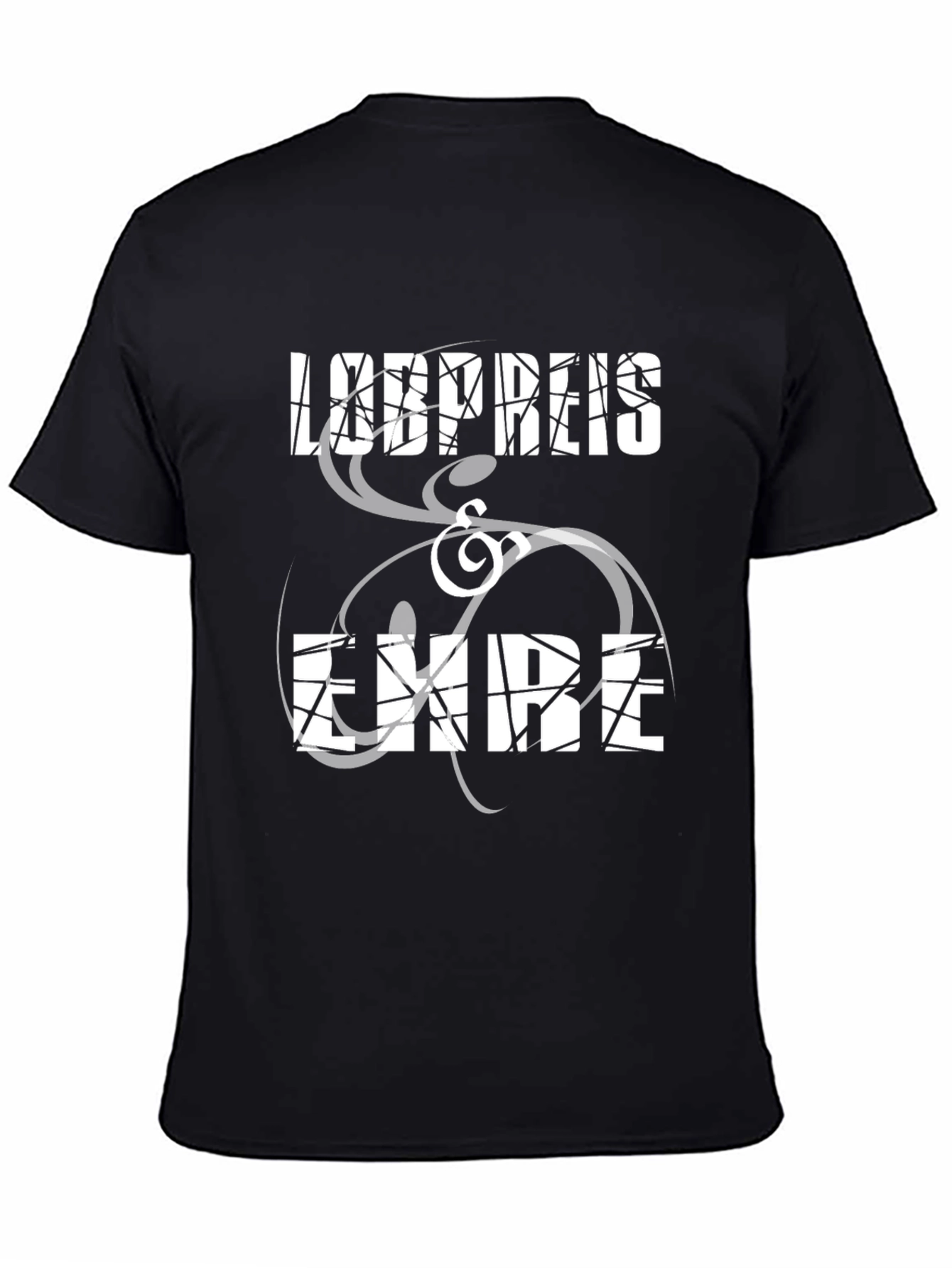 Abstract Text Print Black Tee