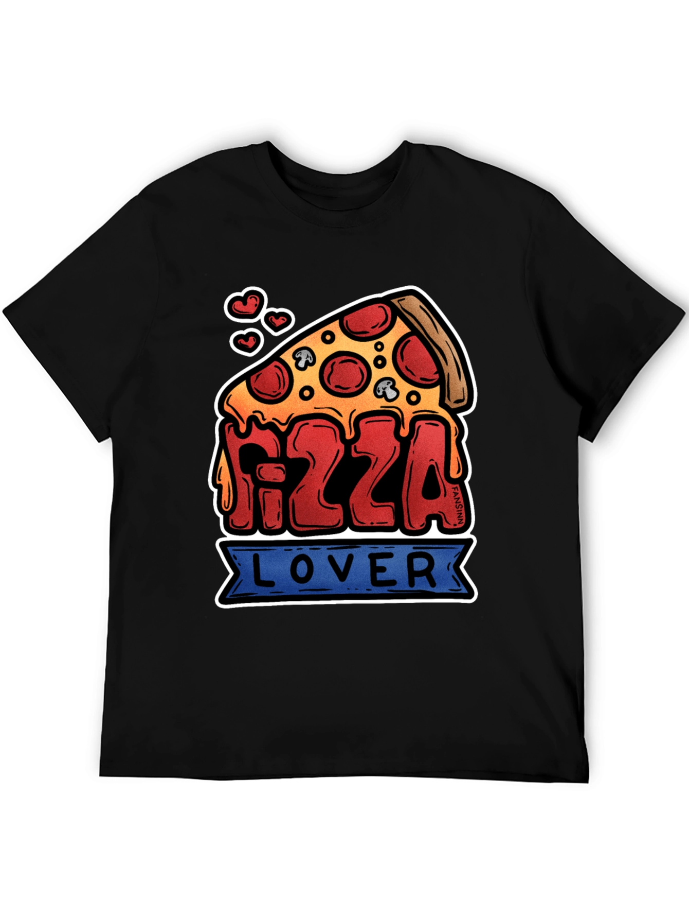 Pizza Lover Graphic T-Shirt - Black Cotton Tee