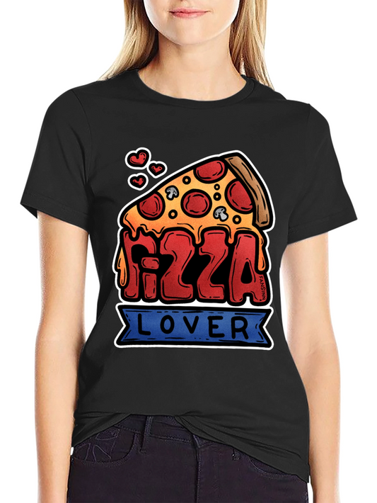 Pizza Lover Graphic T-Shirt - Black Cotton Tee