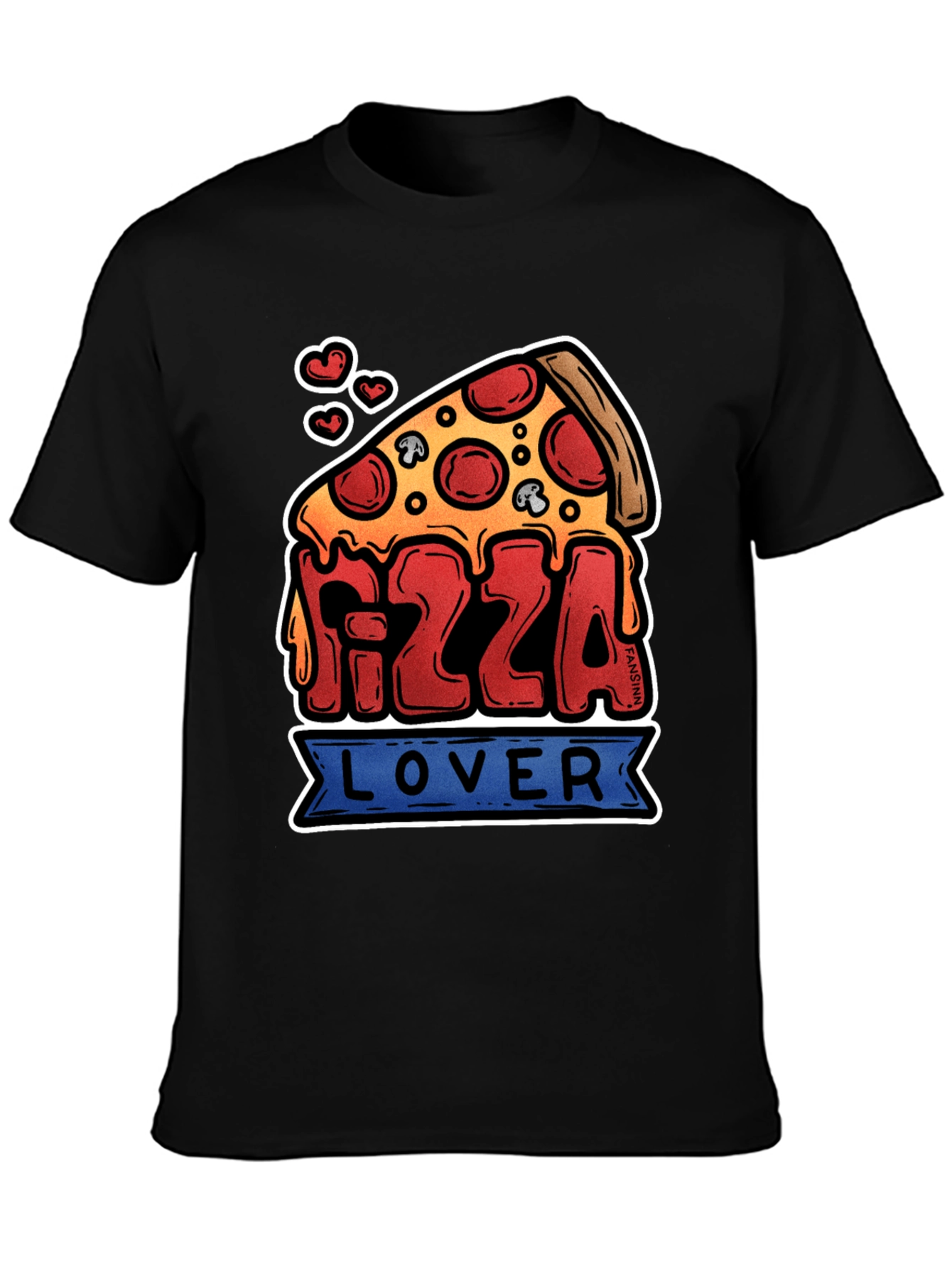 Pizza Lover Graphic T-Shirt - Black Cotton Tee