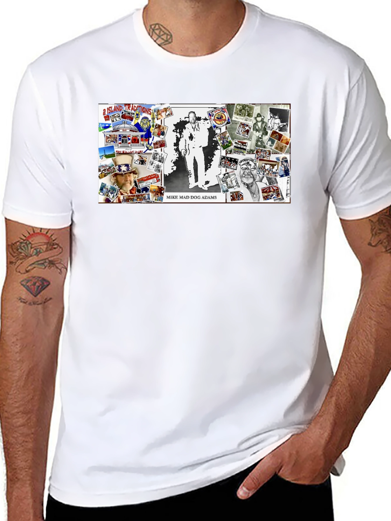 Mike Mad Dog Adams Collage Graphic T-Shirt