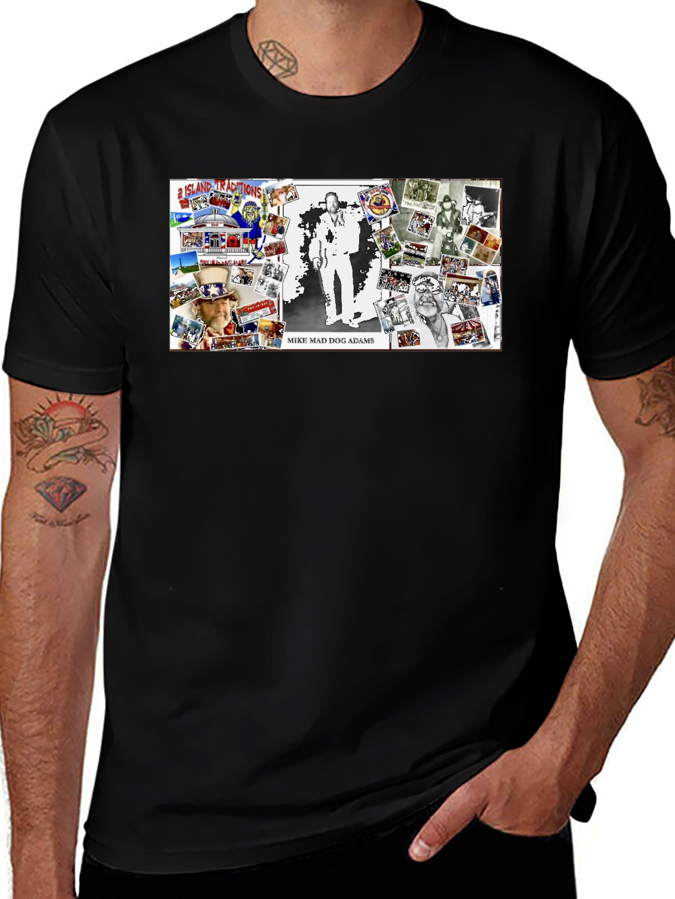 Mike Mad Dog Adams Collage Graphic T-Shirt