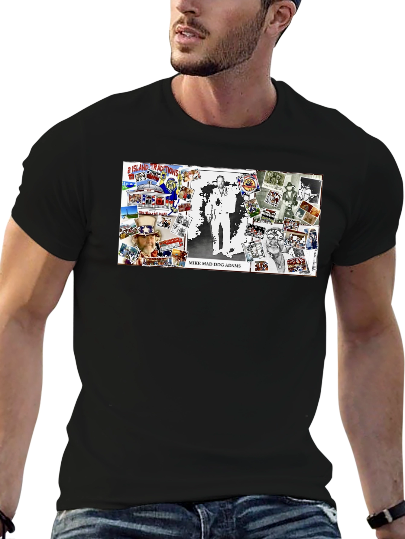 Mike Mad Dog Adams Collage Graphic T-Shirt