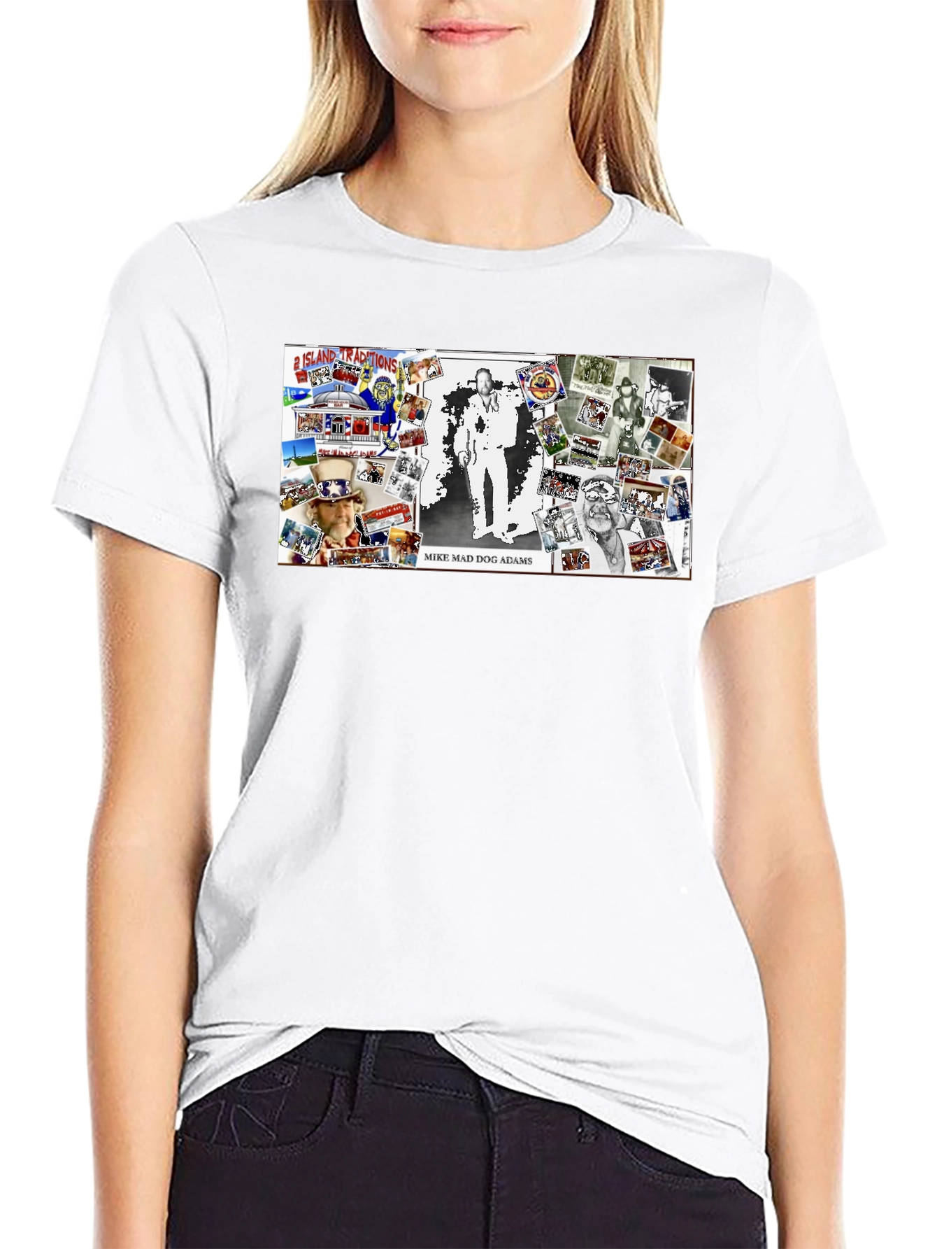 Mike Mad Dog Adams Collage Graphic T-Shirt
