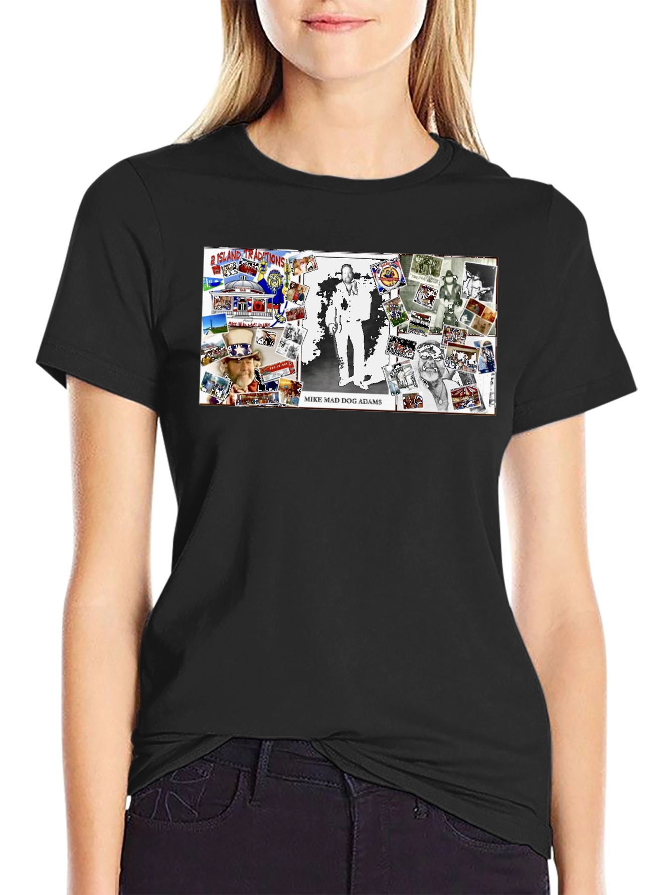 Mike Mad Dog Adams Collage Graphic T-Shirt