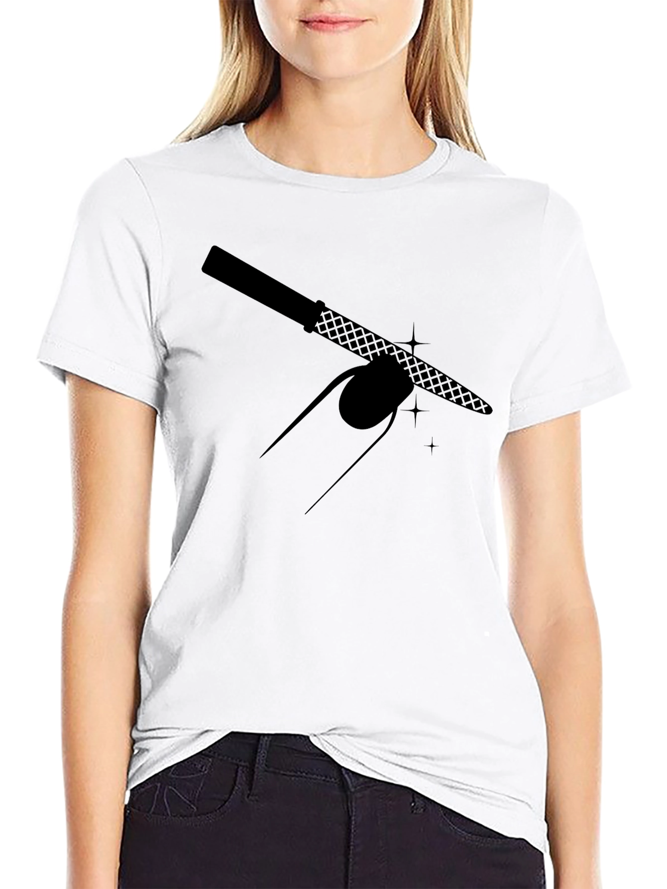 Nail File Graphic T-Shirt - Black