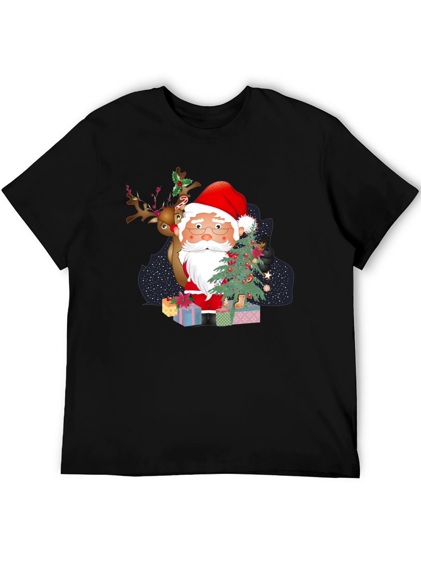 Santa & Reindeer Christmas T-Shirt