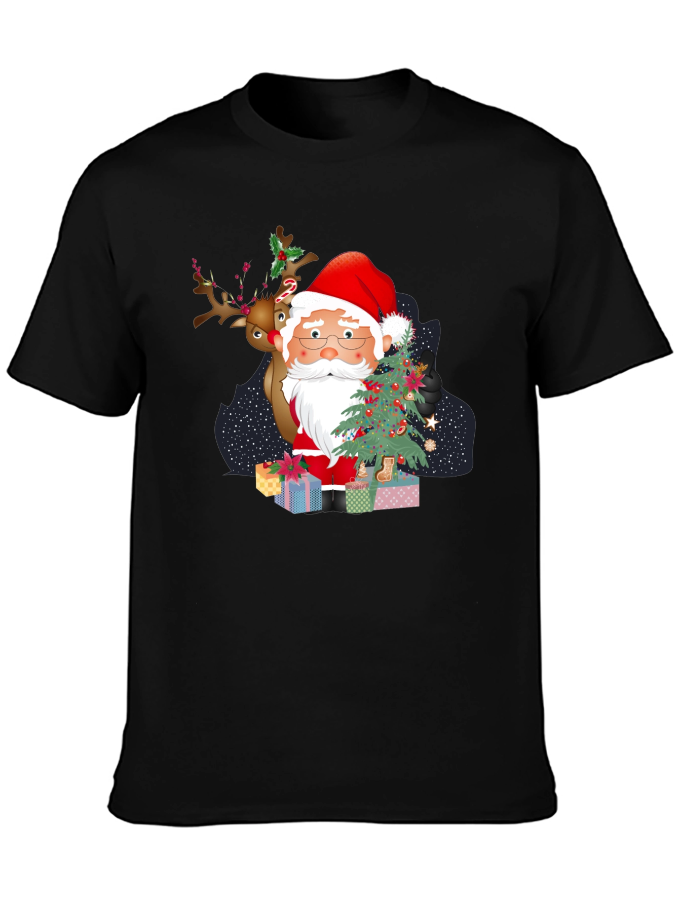 Santa & Reindeer Christmas T-Shirt