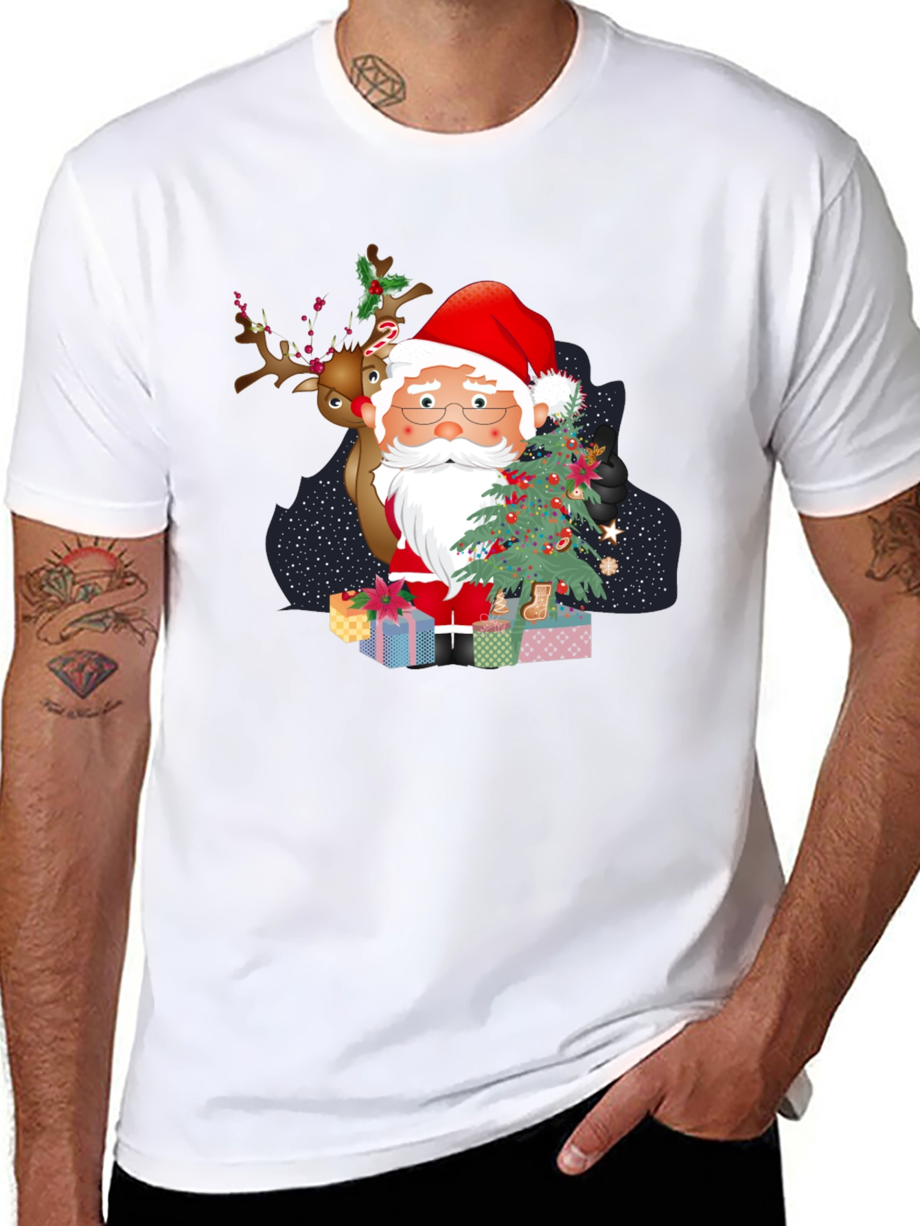 Santa & Reindeer Christmas T-Shirt