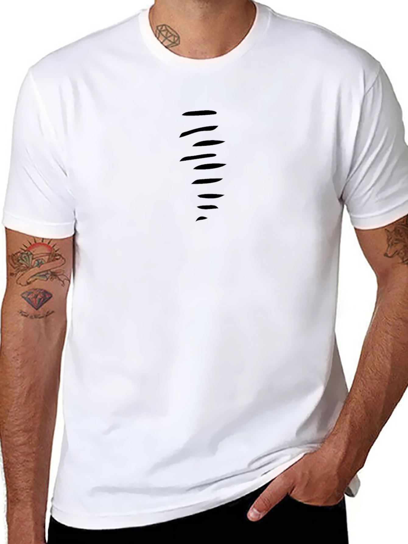 Ripped Style Black Tee