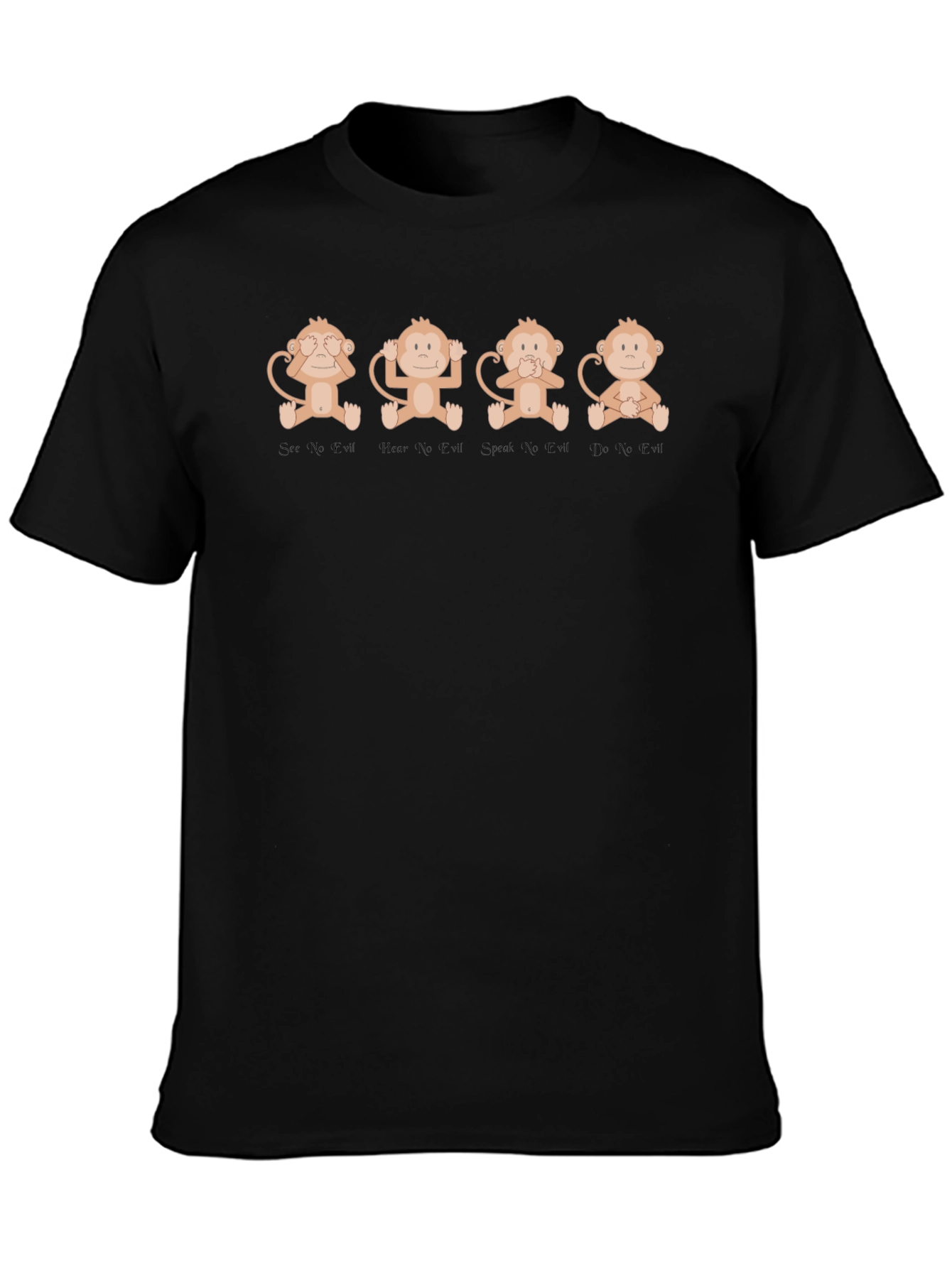 Hear See Speak No Evil Monkey Graphic T-Shirt