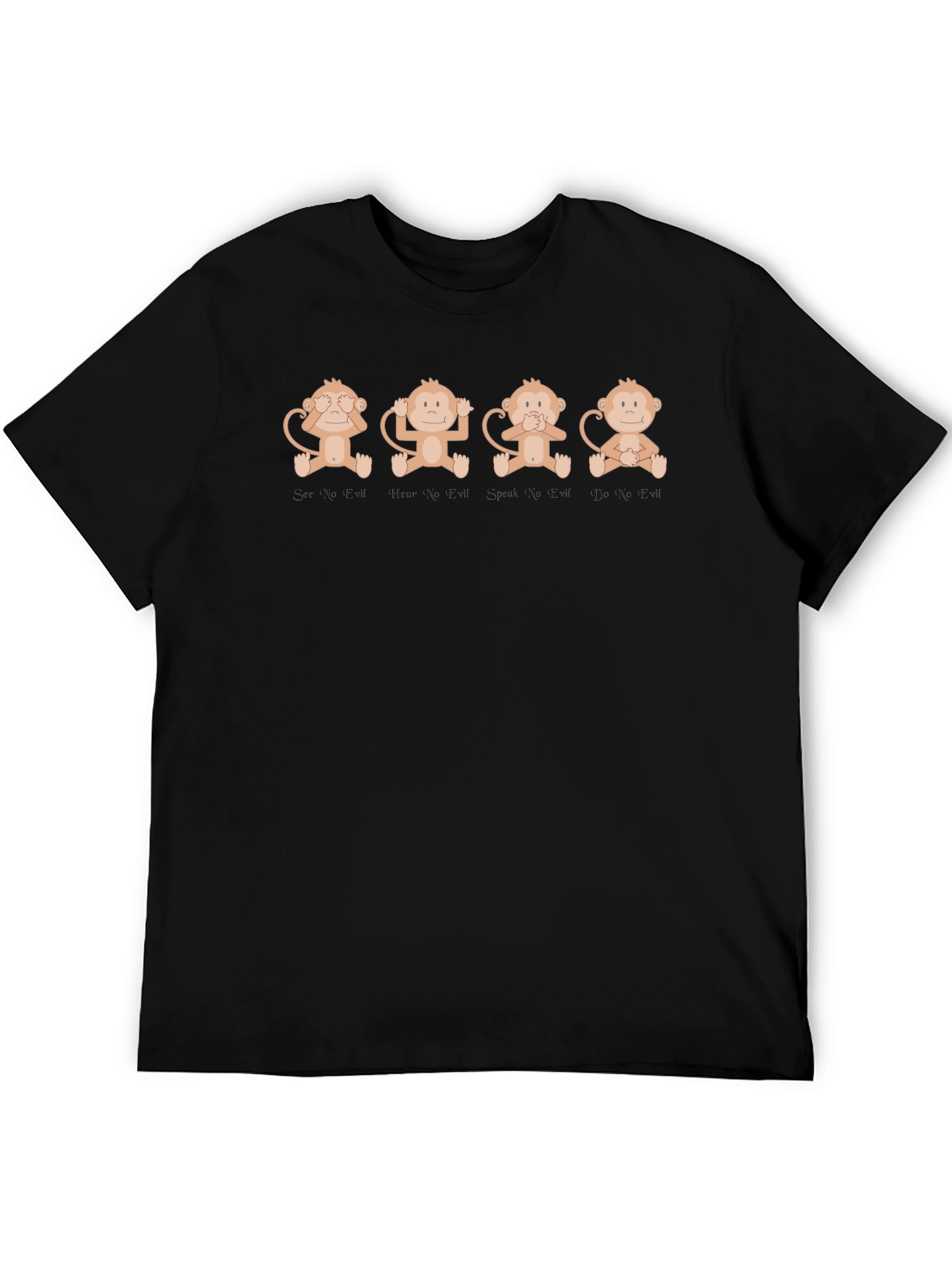 Hear See Speak No Evil Monkey Graphic T-Shirt