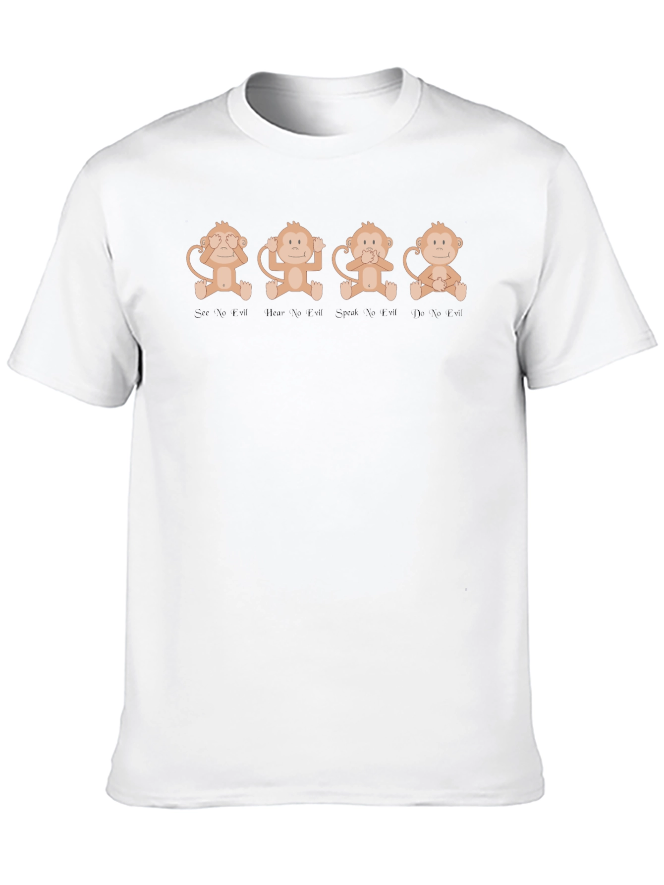 Hear See Speak No Evil Monkey Graphic T-Shirt