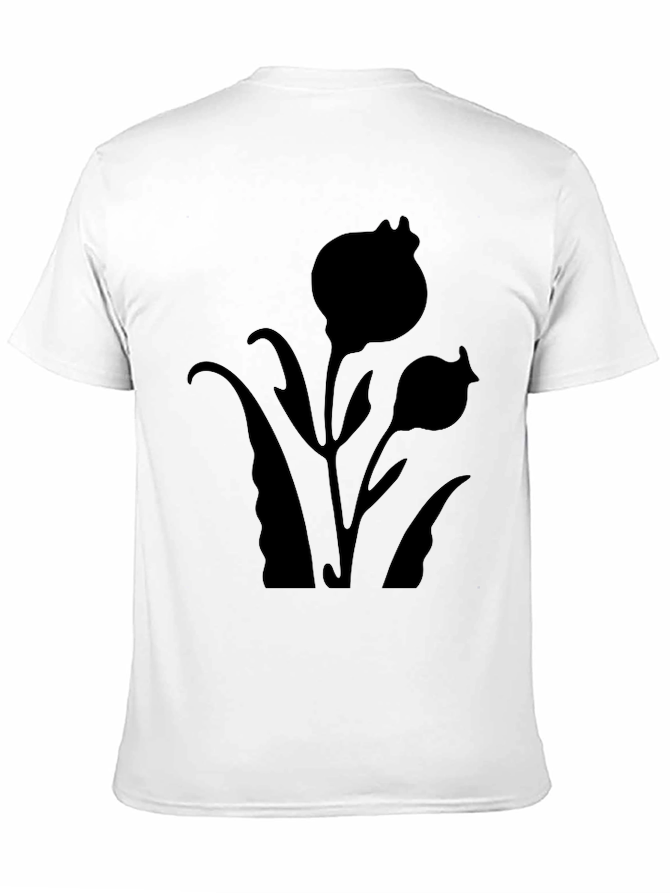 Black Floral Silhouette T-Shirt