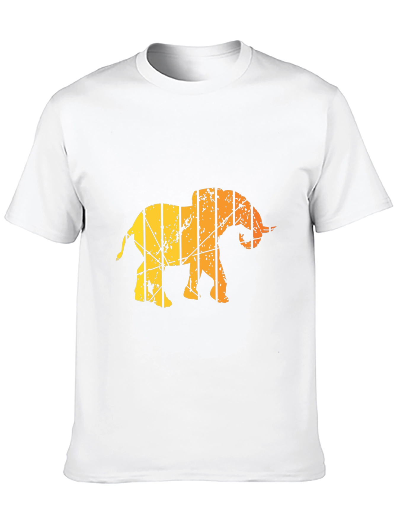 Mens Black T-Shirt - Abstract Elephant Graphic