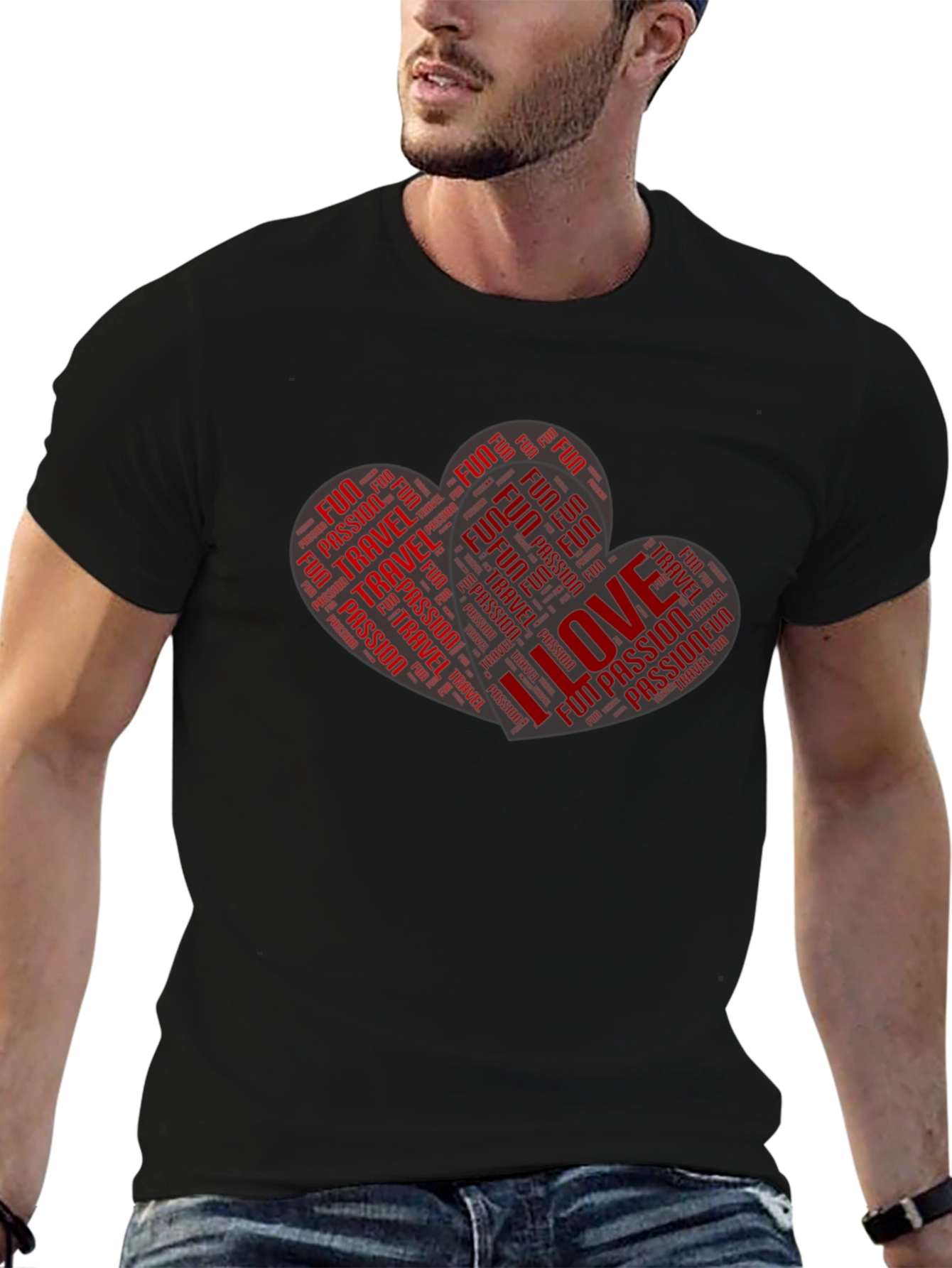 Love Travel Passion T-Shirt - Black