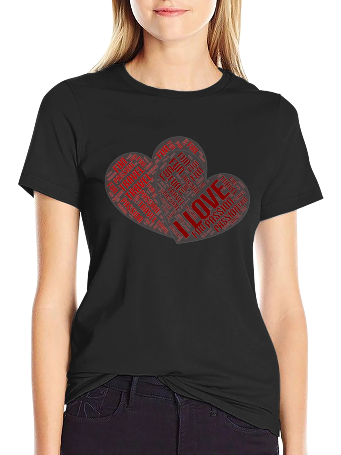 Love Travel Passion T-Shirt - Black