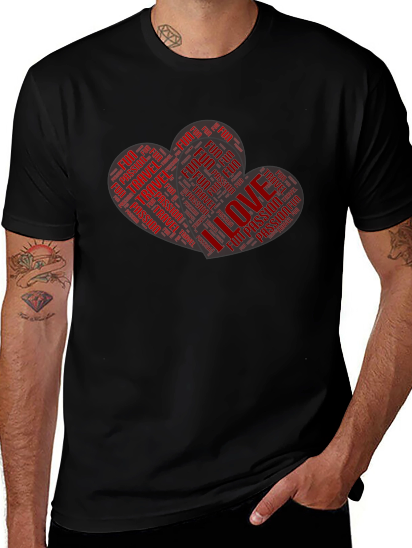Love Travel Passion T-Shirt - Black