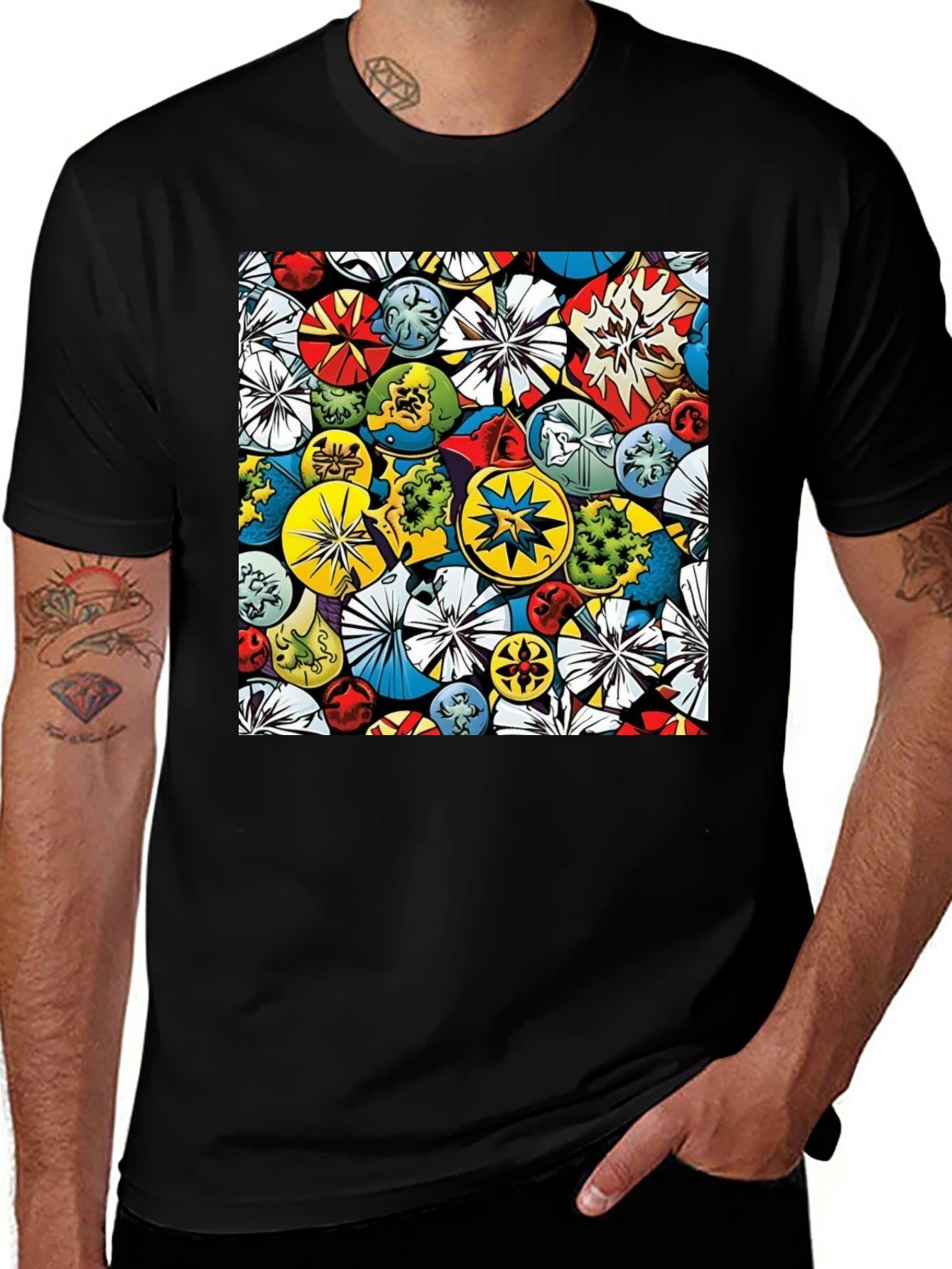 Comic Book Circle Pattern T-Shirt