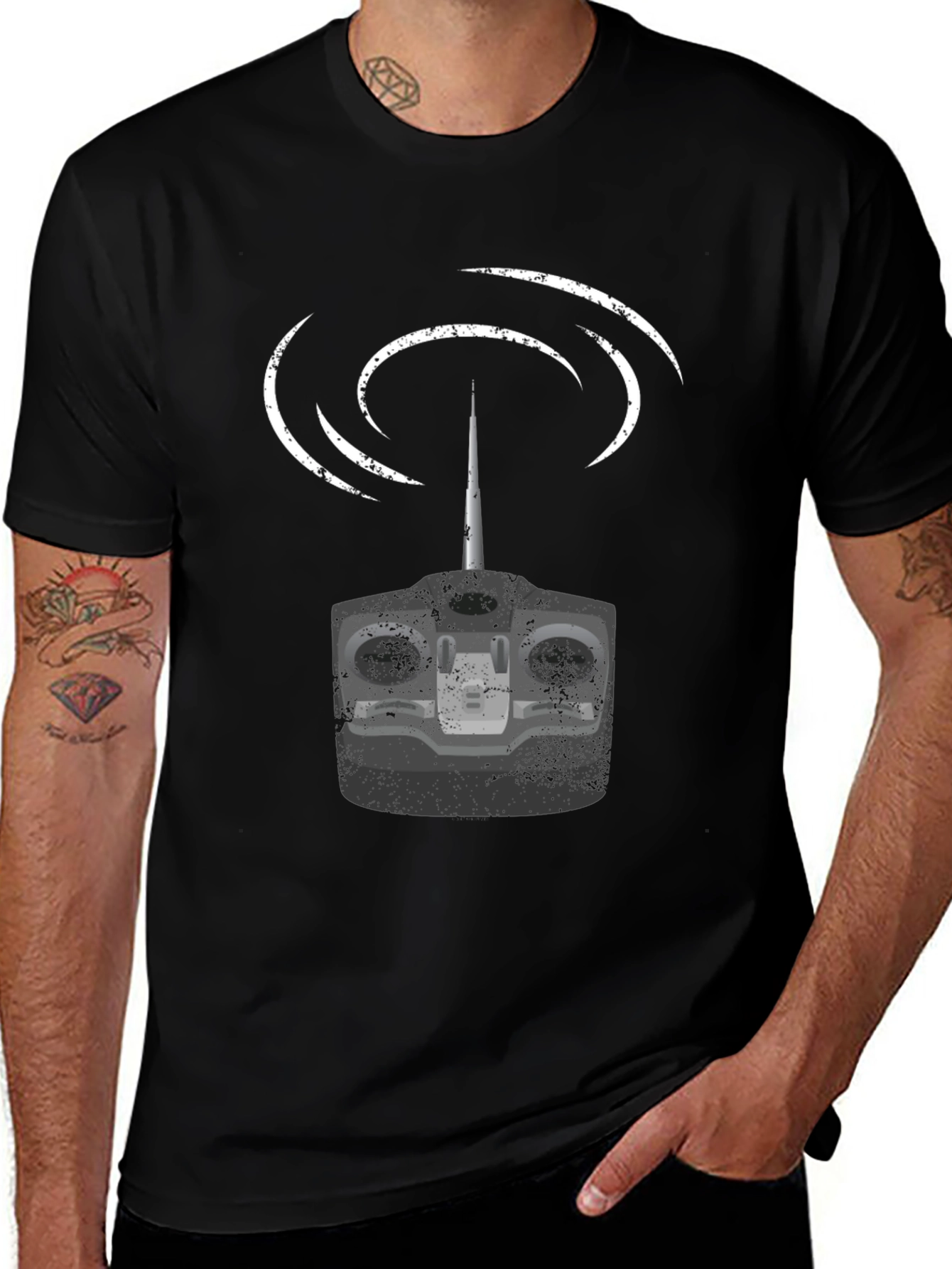 RC Controller Graphic T-Shirt - Black