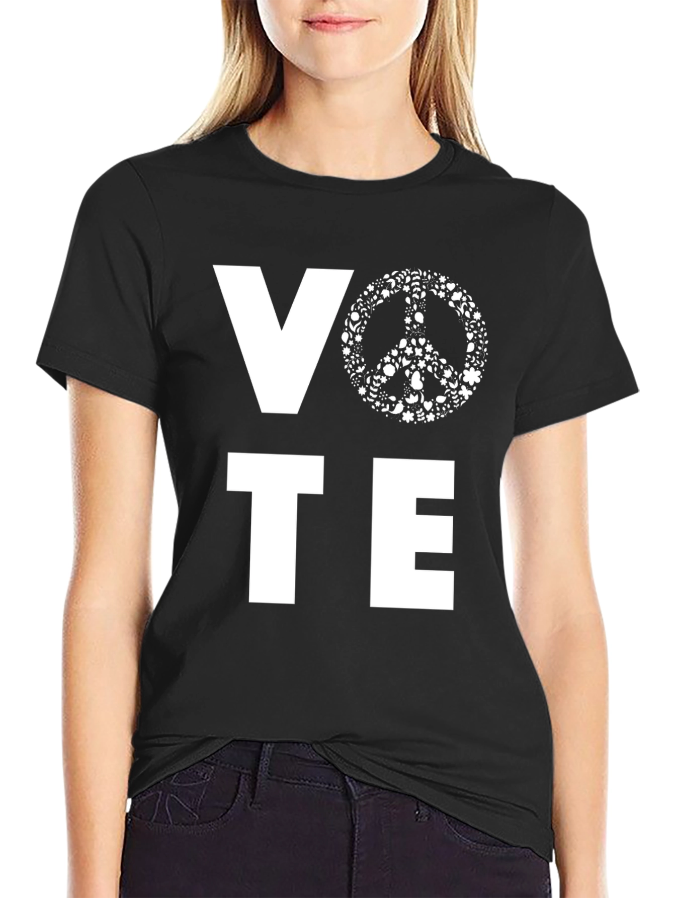 Vote Peace Sign Graphic T-Shirt