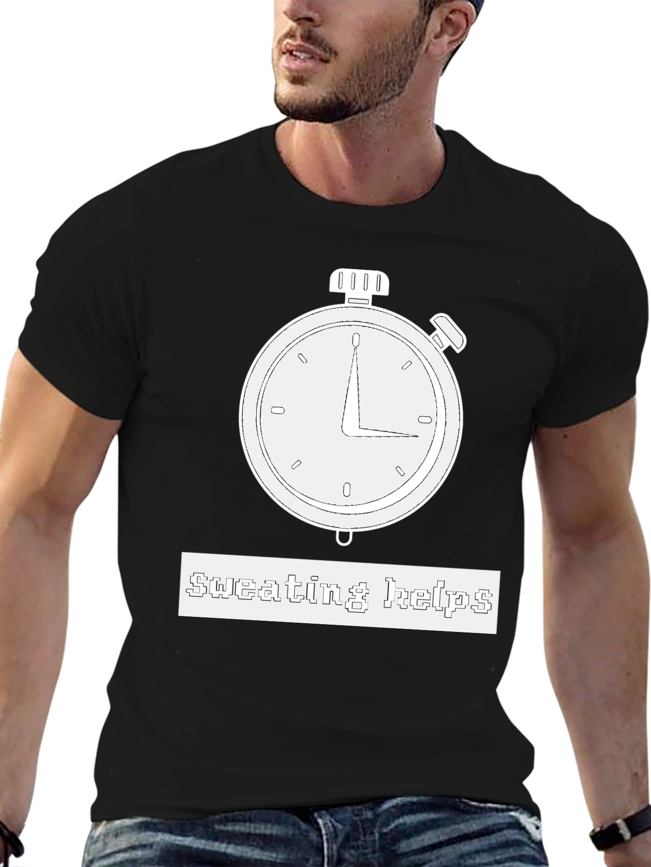 Sweating Helps T-Shirt with Stopwatch Design
