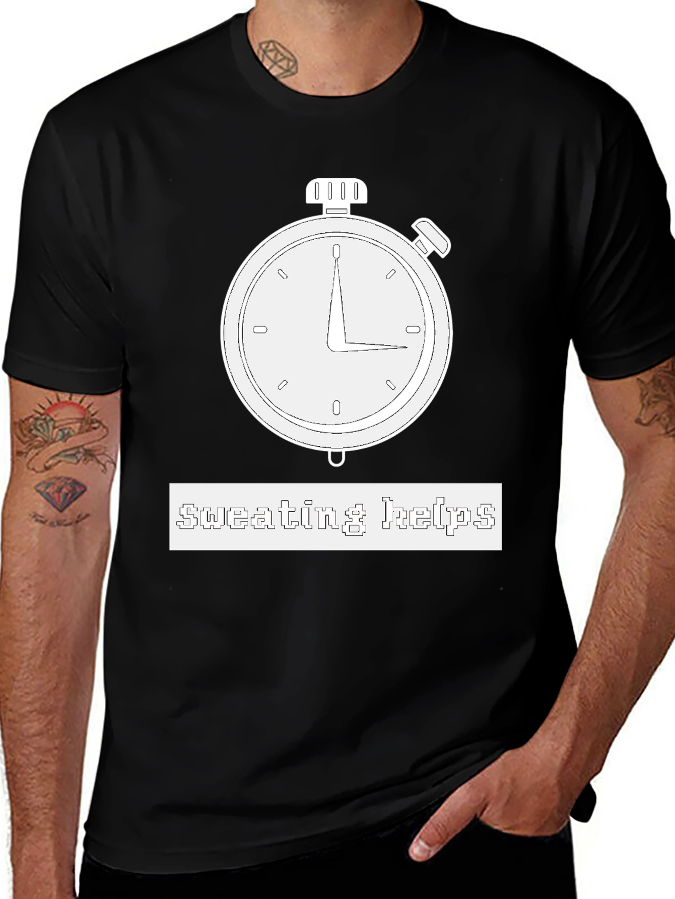 Sweating Helps T-Shirt with Stopwatch Design