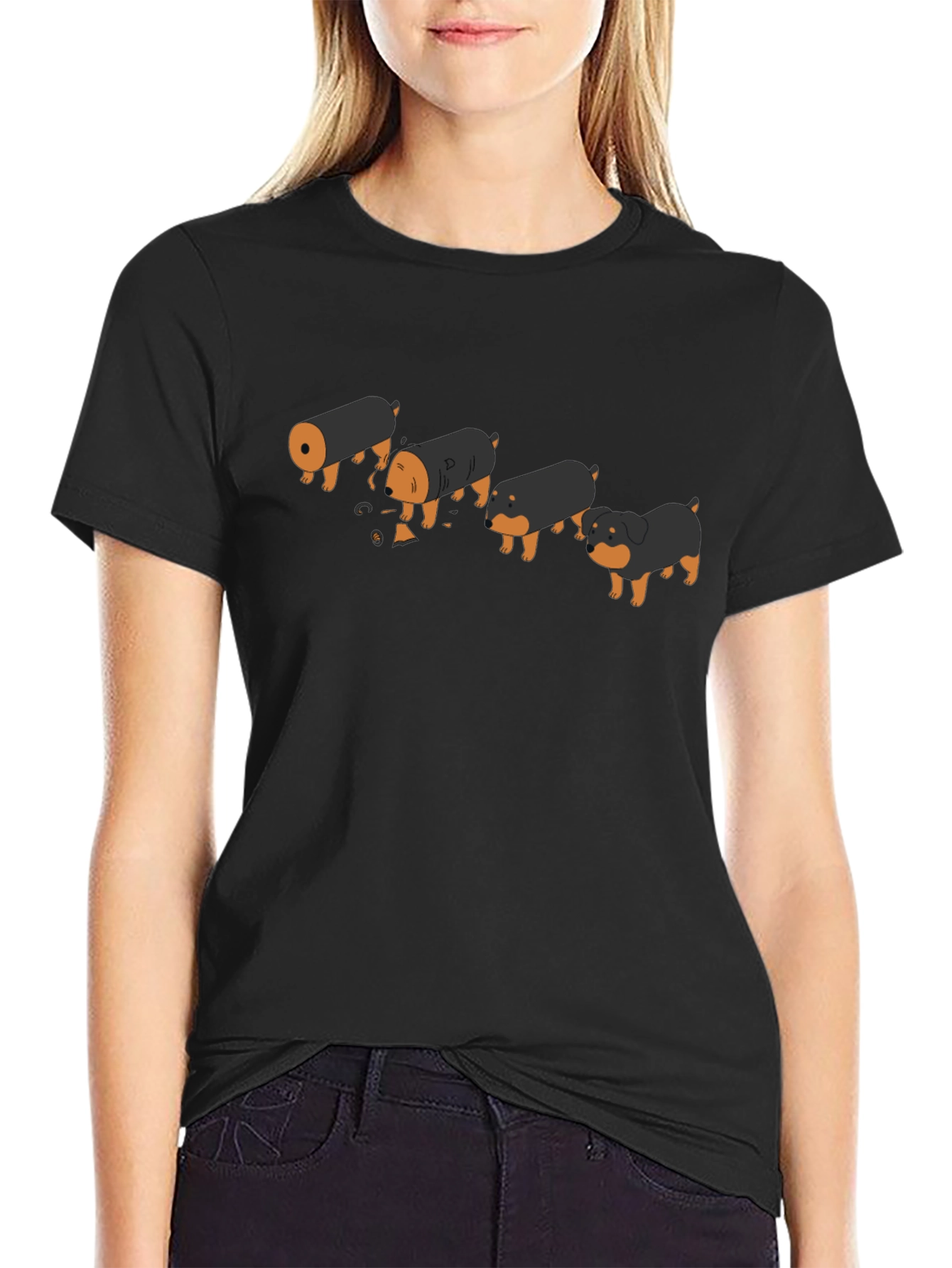 Funny Rottweiler Evolution Black T-Shirt