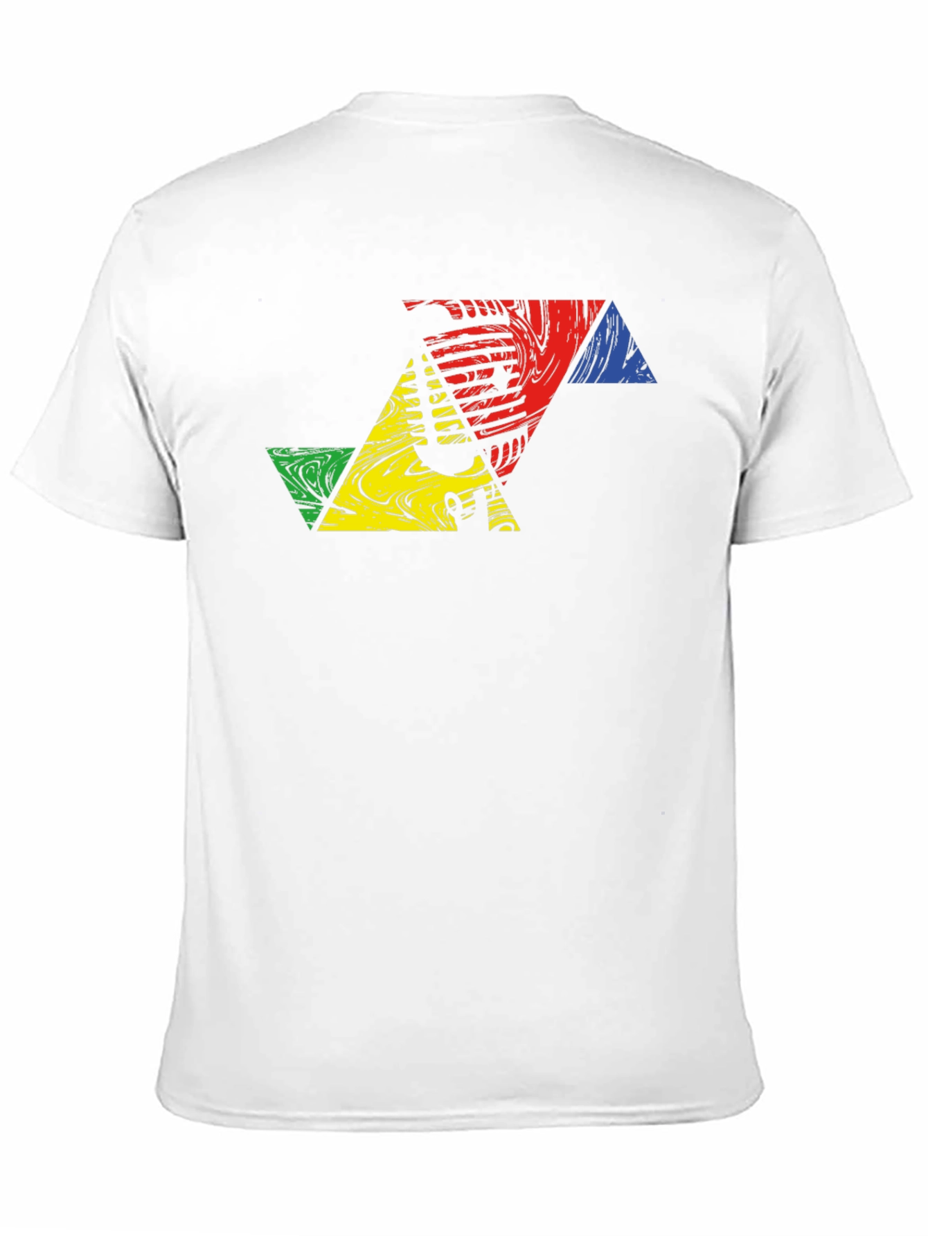 Geometric Triangle Design Black T-Shirt