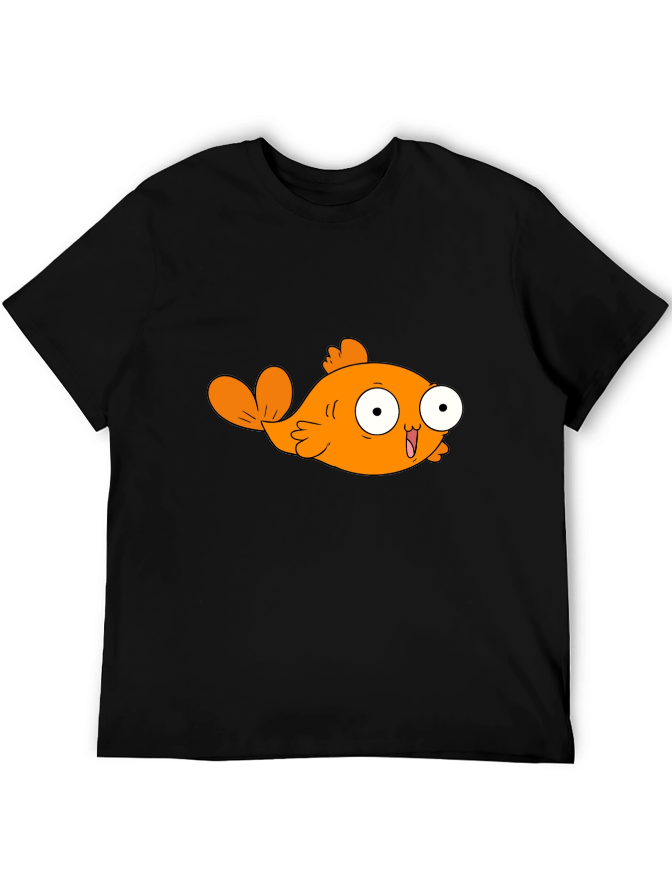 Cartoon Orange Fish Graphic T-Shirt