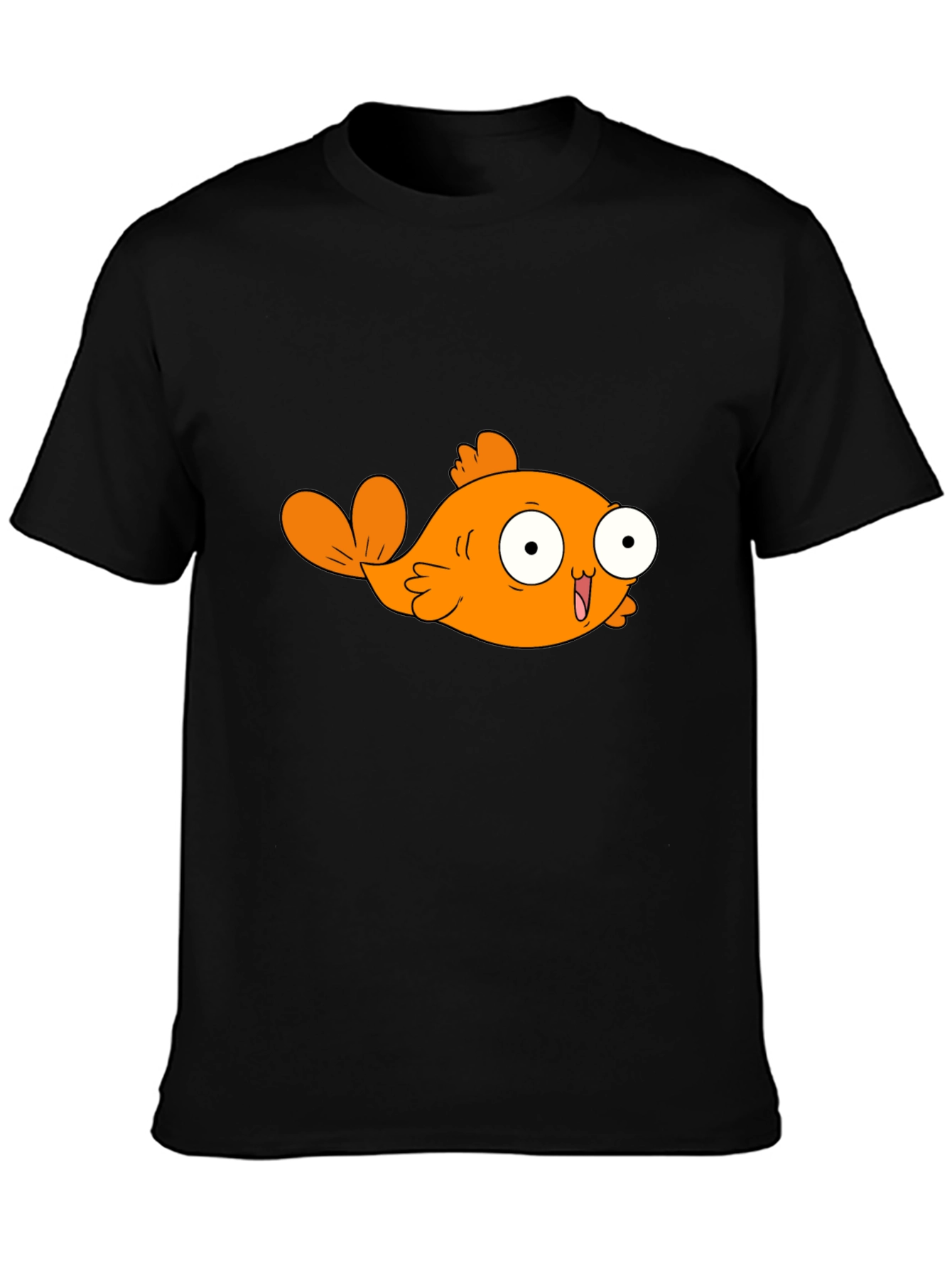 Cartoon Orange Fish Graphic T-Shirt