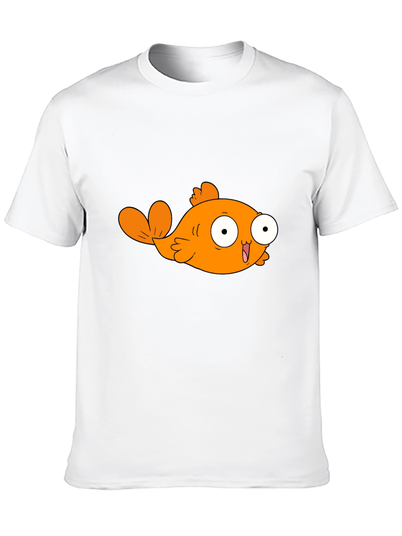 Cartoon Orange Fish Graphic T-Shirt