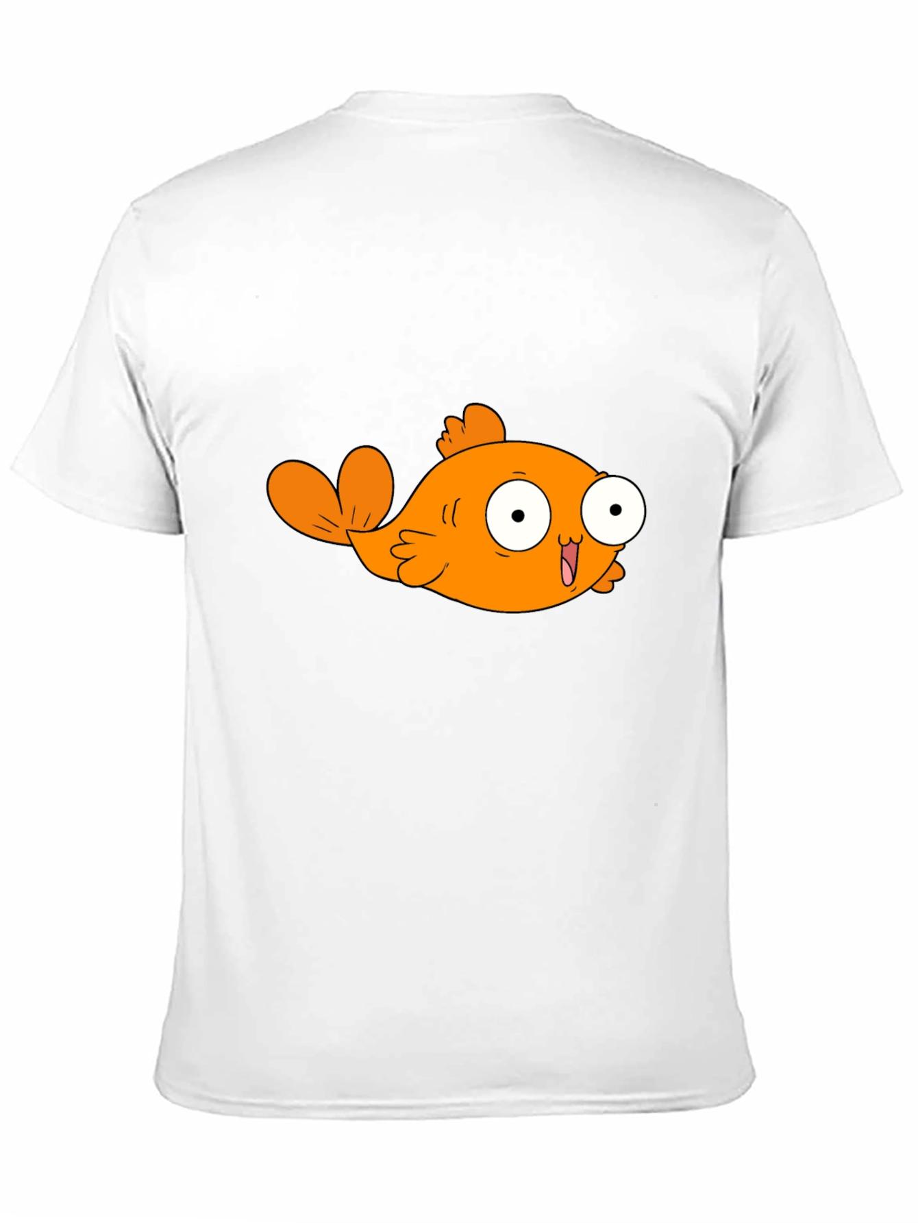 Cartoon Orange Fish Graphic T-Shirt